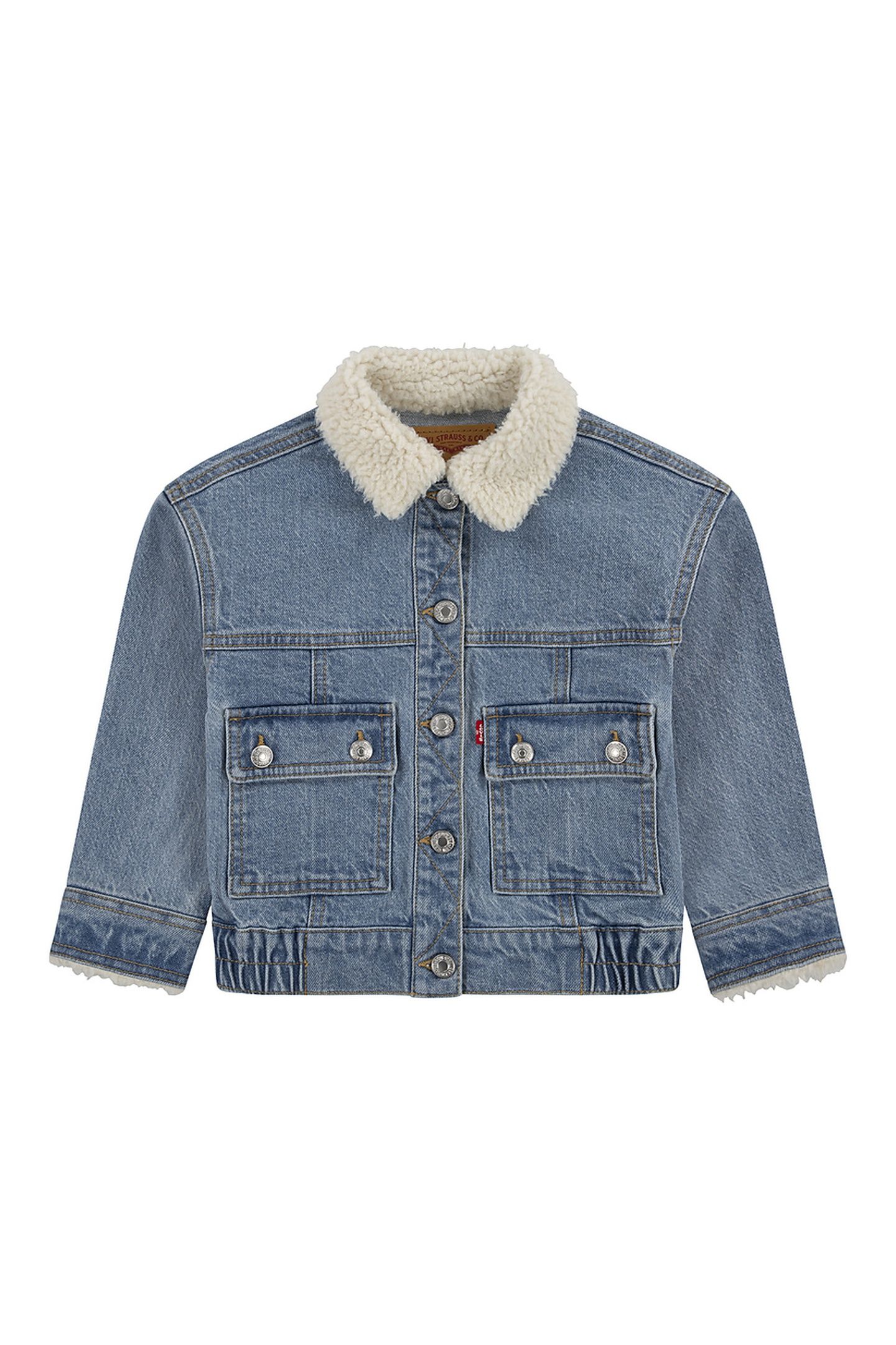 GIRLS DENIM JACKET W/ SHERPA COLLAR GOLD COUNTRY 1