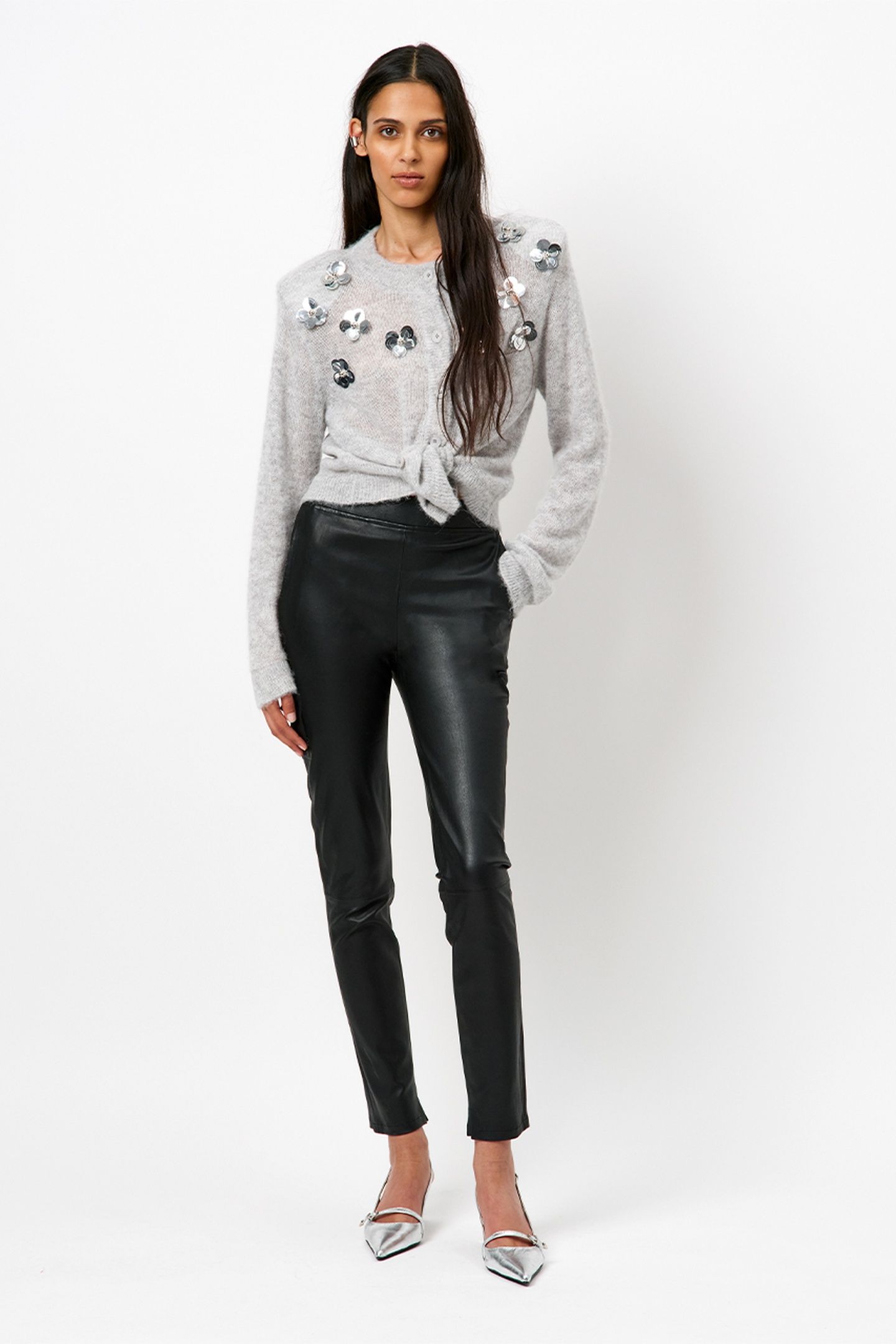 FAWN SEQUIN CARDIGAN HEATHER GREY 1