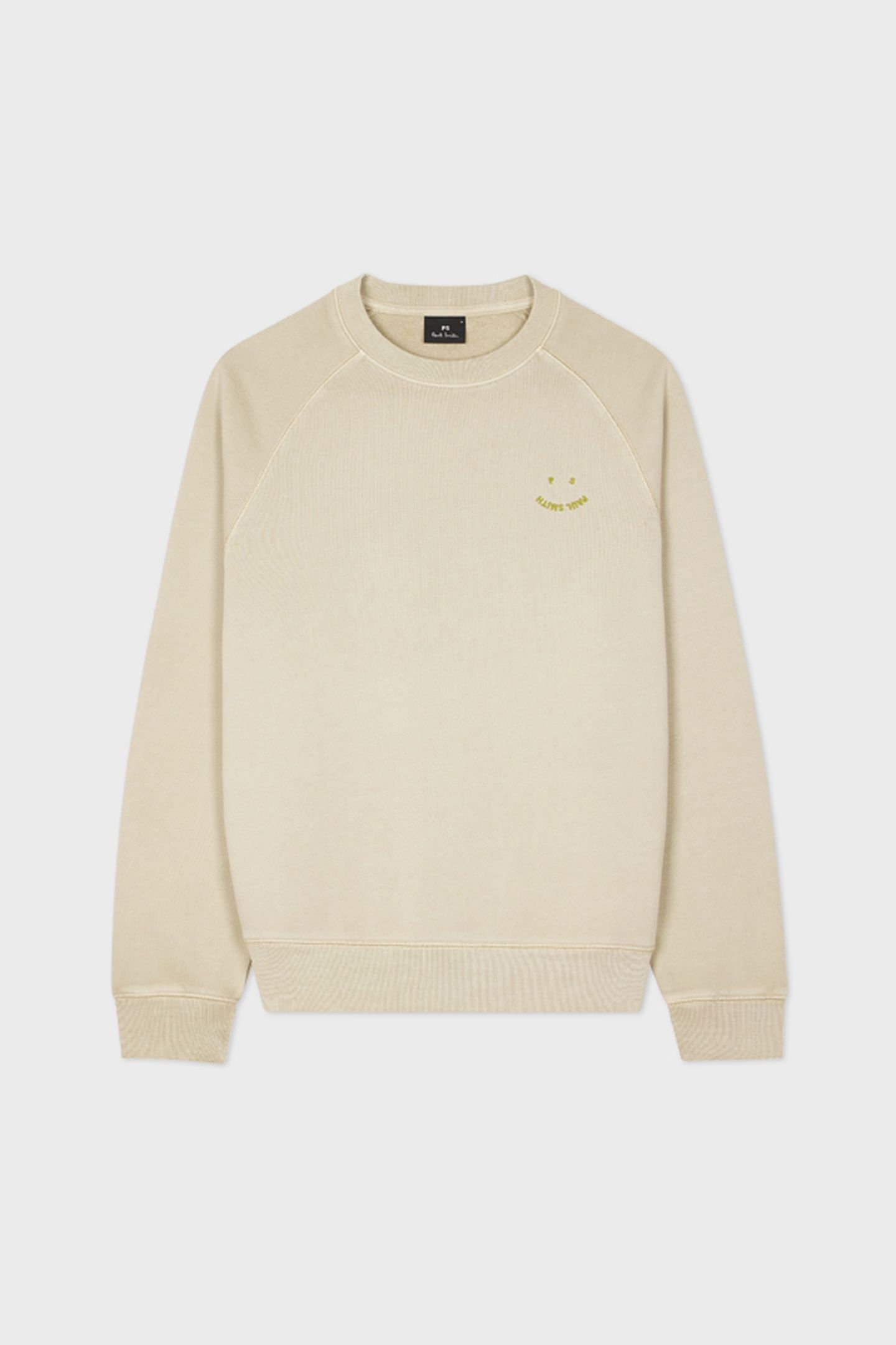 MENS LS SWEATSHIRT PS HAPPY EMB MEDIUM BEIGE 2