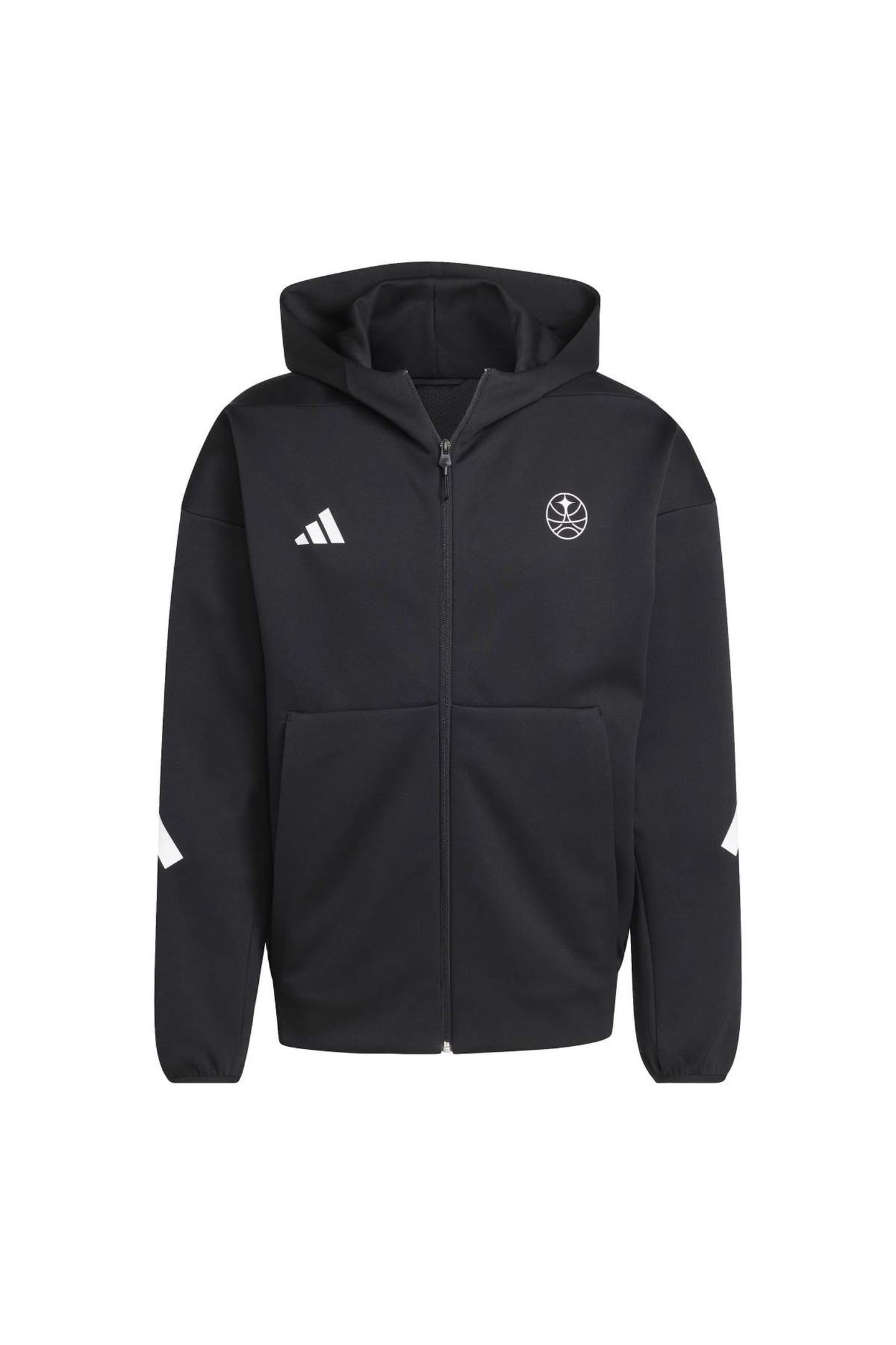 UNISEX FULL ZIP HOODED TRACK TOP BLACK 3