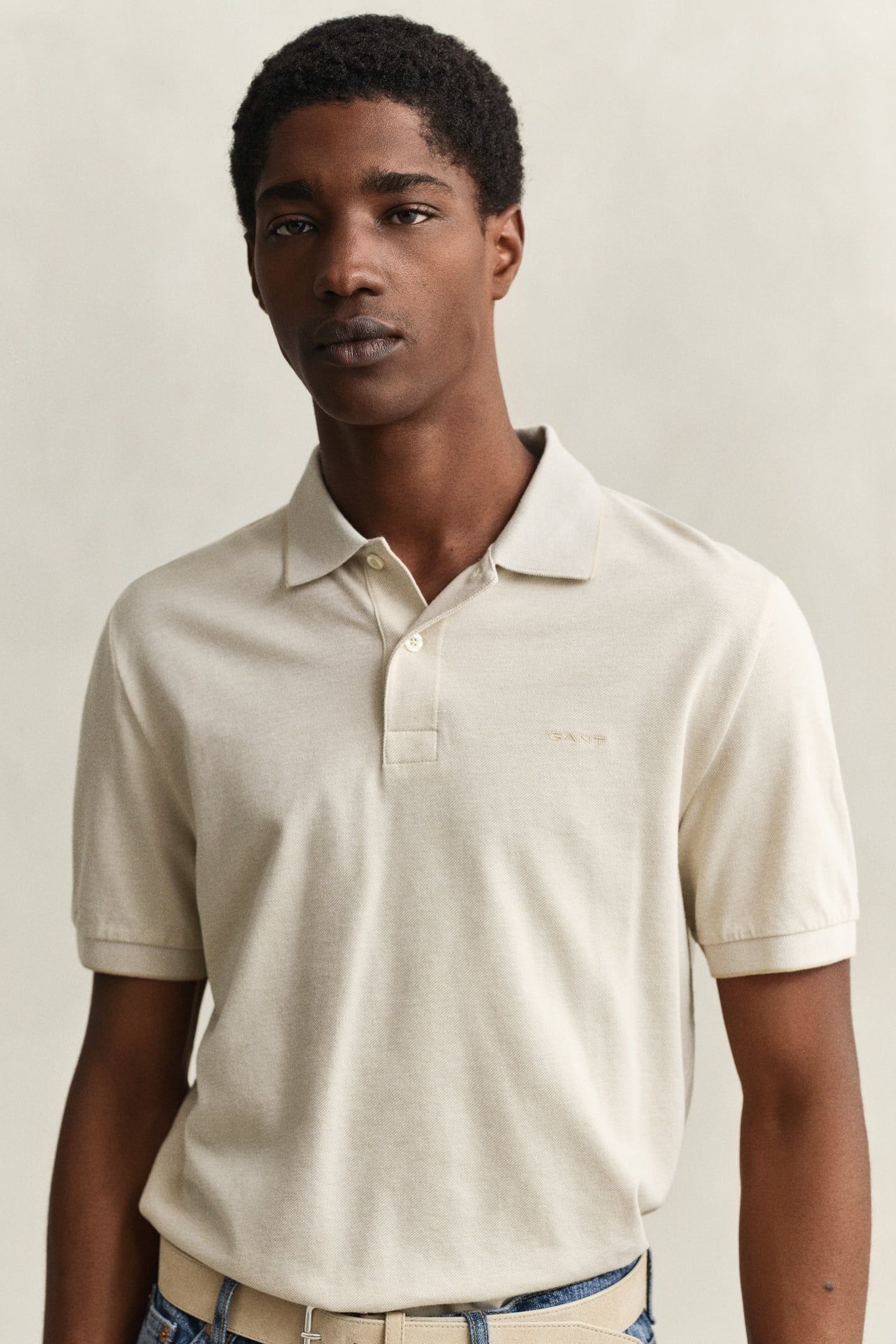 TWO-TONED POLO SHIRT OAT BEIGE 5