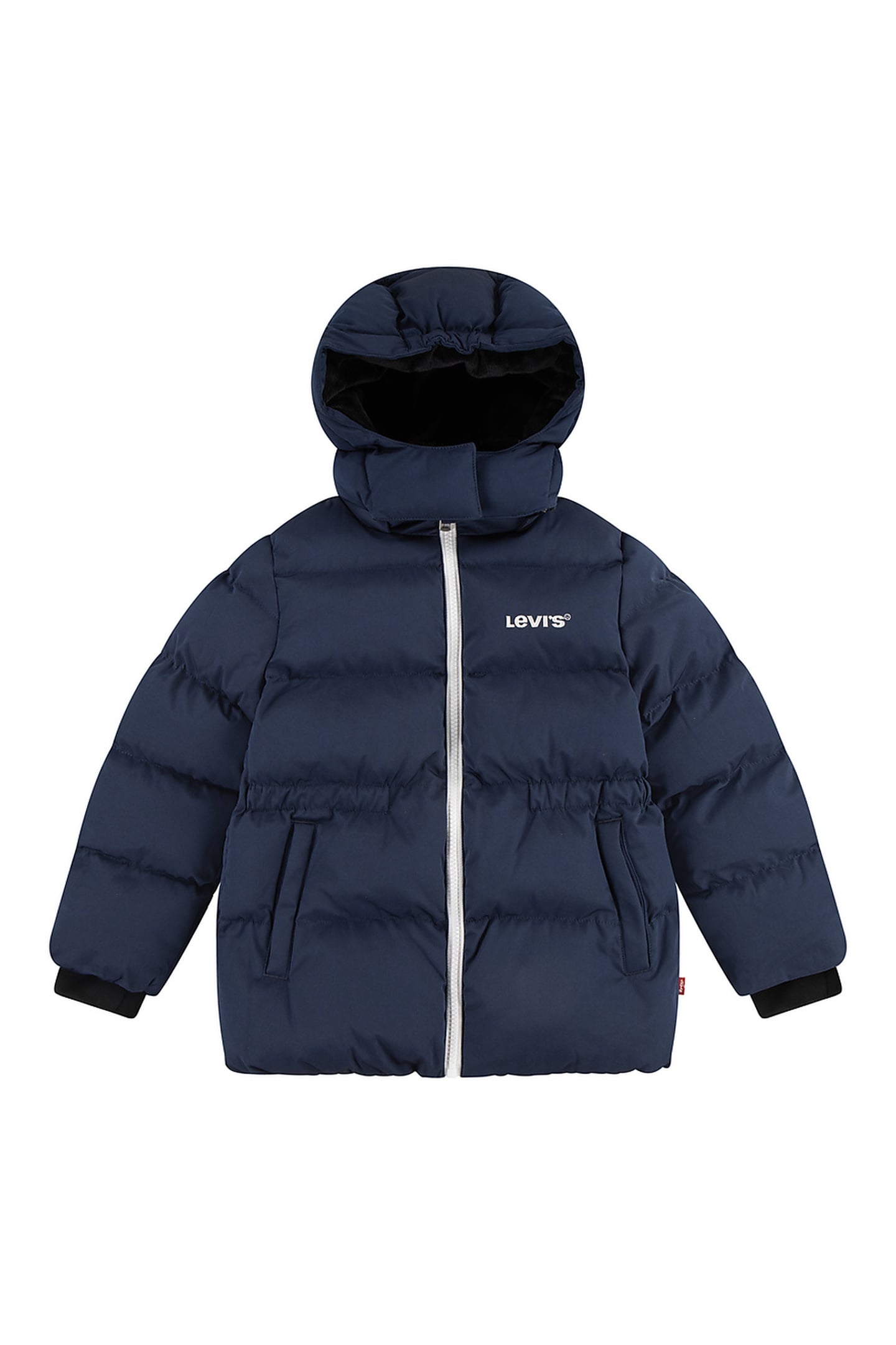 GIRLS MIX MEDIA THIGH LENGTH PUFFER DRESS BLUES 1