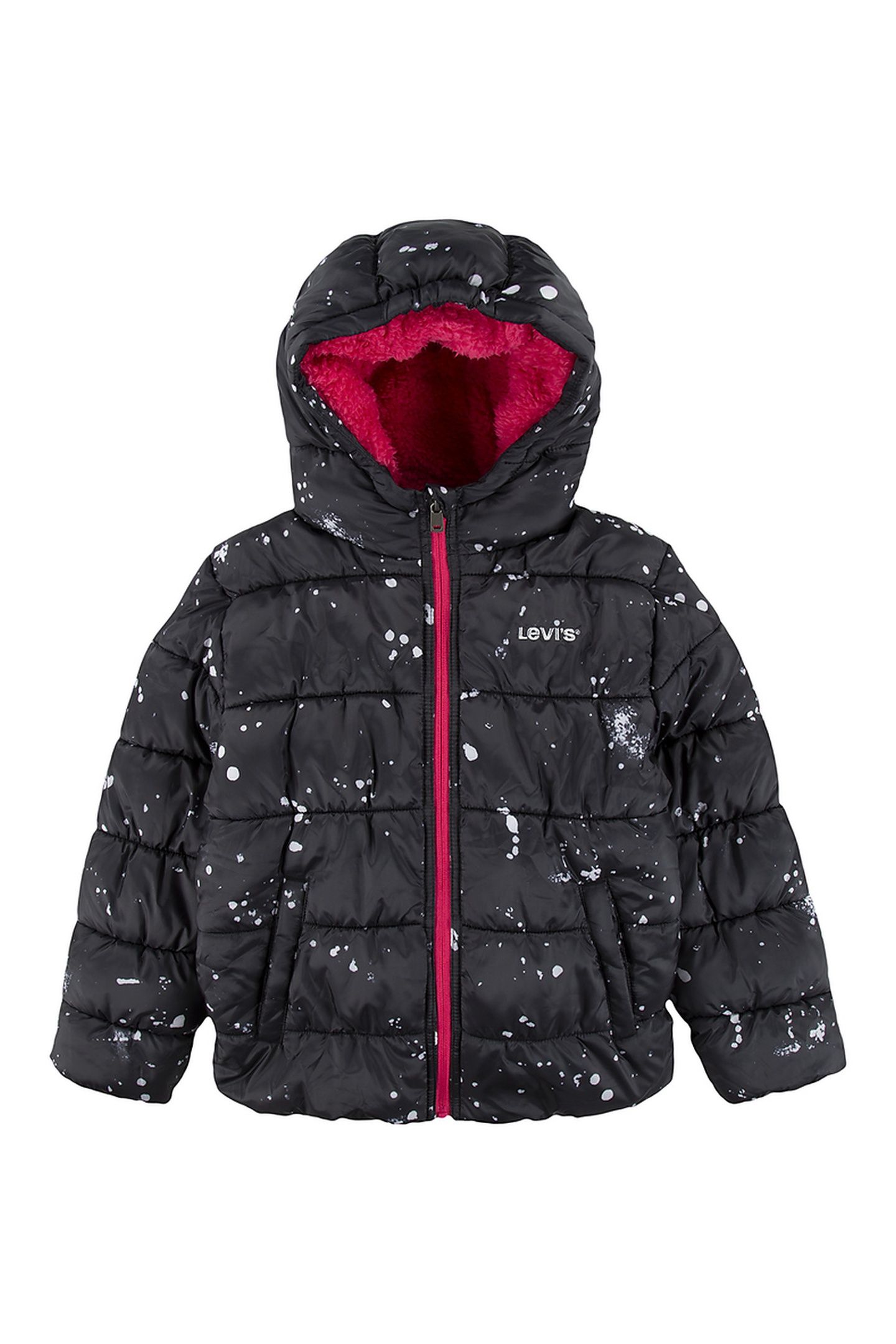 GIRLS BOX FIT AOP PUFFER BLACK 1