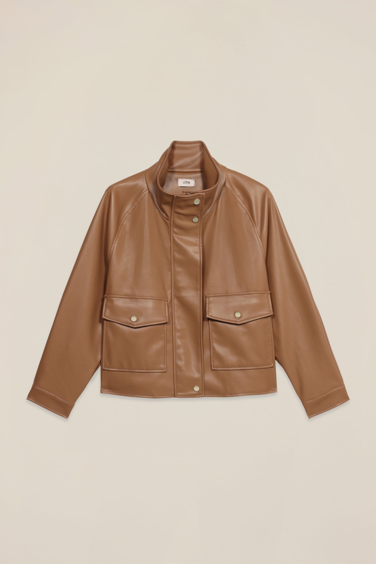 SHORT JACKET WITH HIGH COLLAR BROWN 3