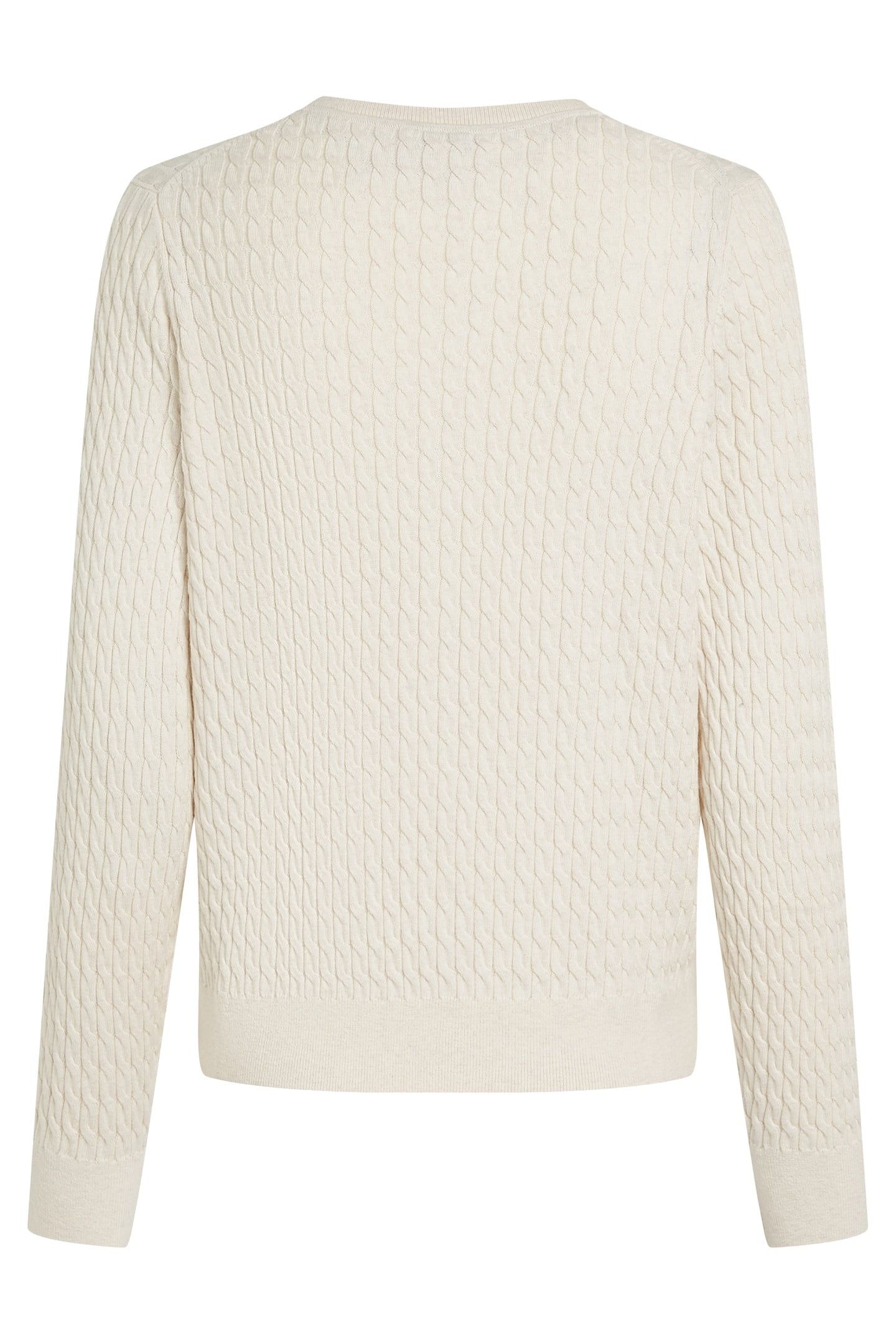 CO CABLE FINE GG V-NECK HEATHER IVORY PETAL 6