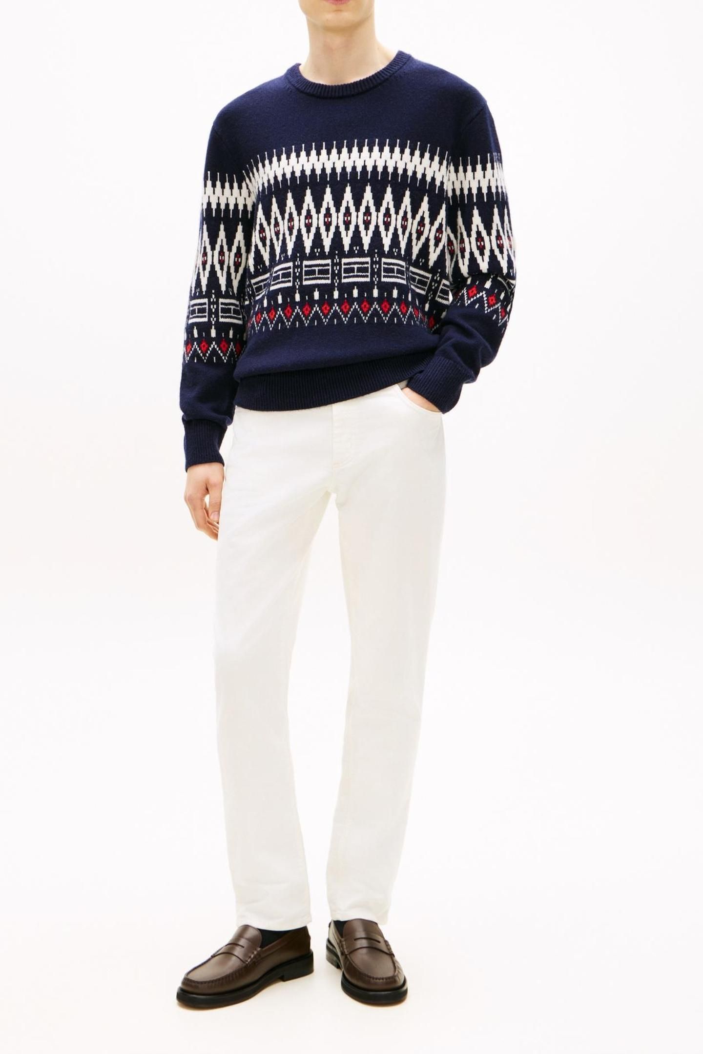 PLACED FAIRISLE WOOL DESERT SKY/IVORY PETAL 2