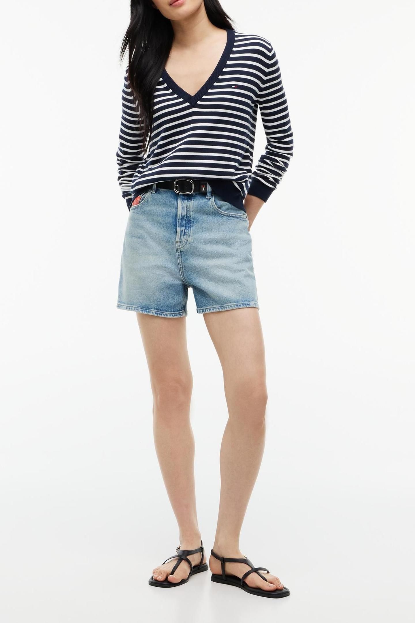 TJW ESSENTIAL VNECK DARK NIGHT NAVY/STRIPE 5