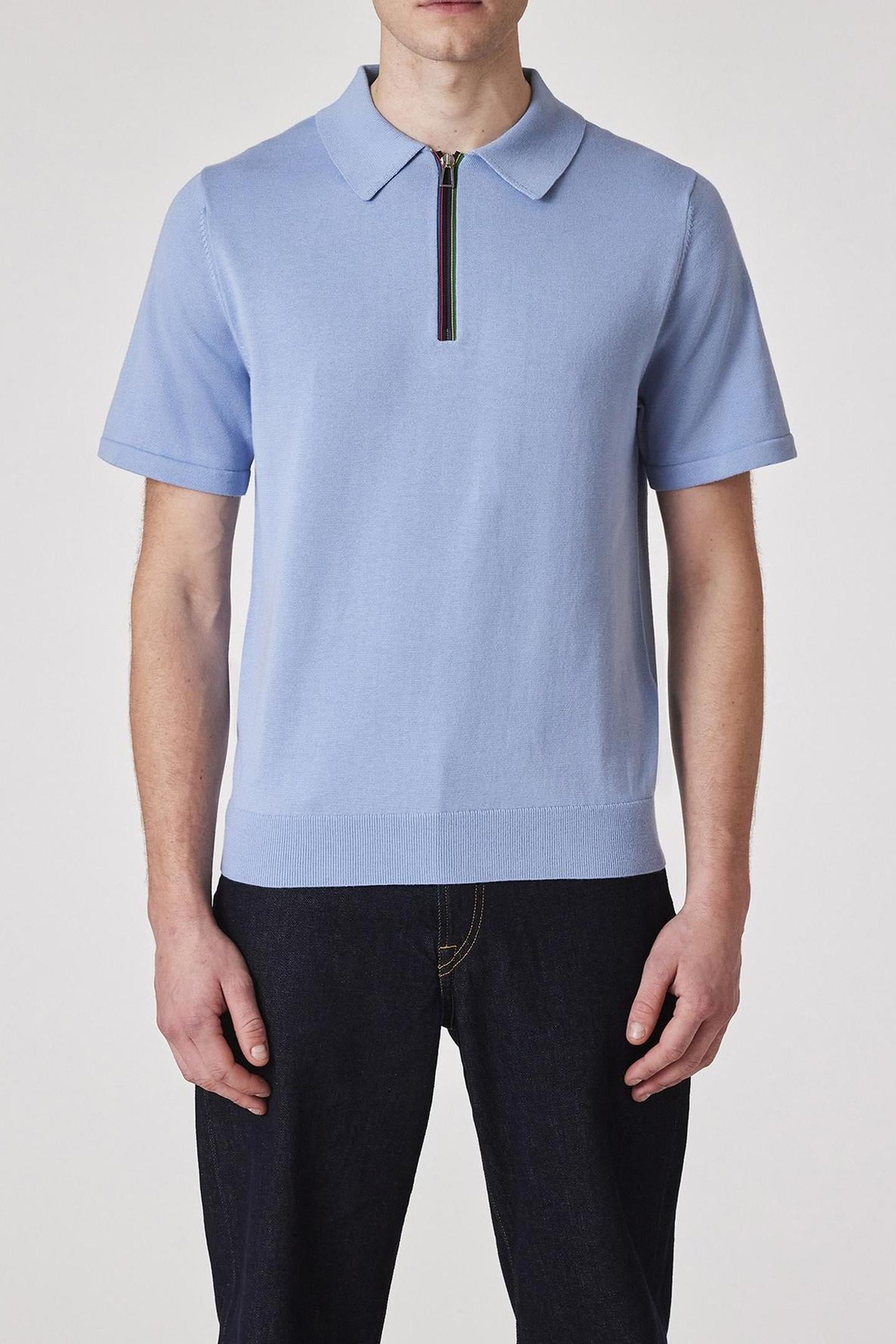 MENS SWEATER SS POLO LIGHT BLUE 1