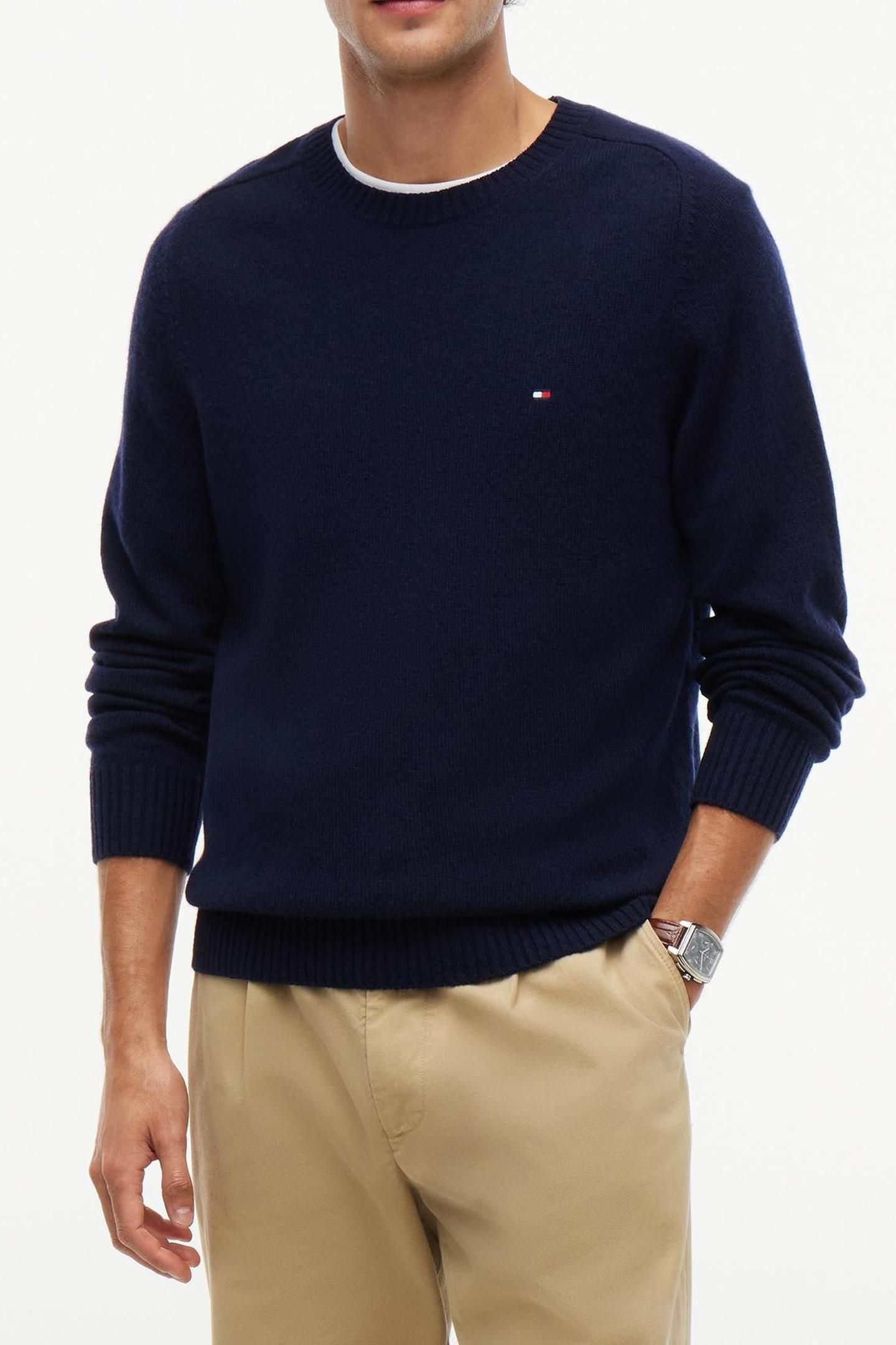 LAMBSWOOL CREW NECK NAVY BLUE 1