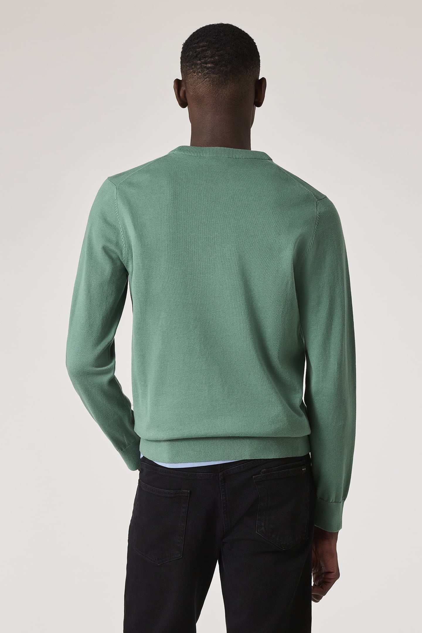 MENS SWEATER CREW NECK ZEB BAD PEA GREEN 3