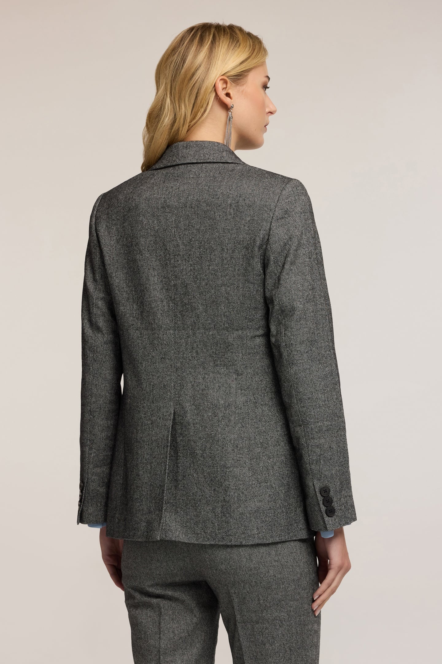 STRUCTURED SINGLE-BREASTED JACKET IN TEXTURED FABRIC GREY 3