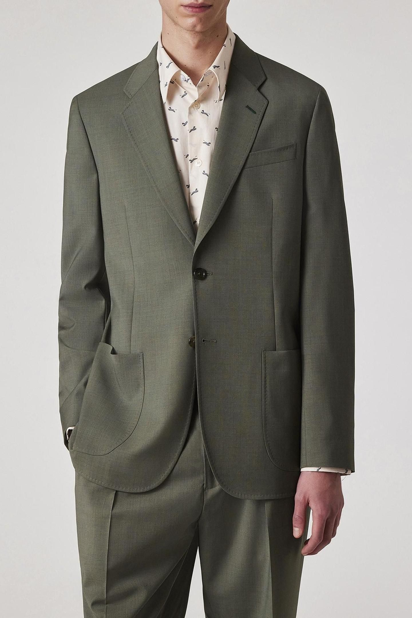 MENS 2 BUTTON JACKET PETROL GREEN 1
