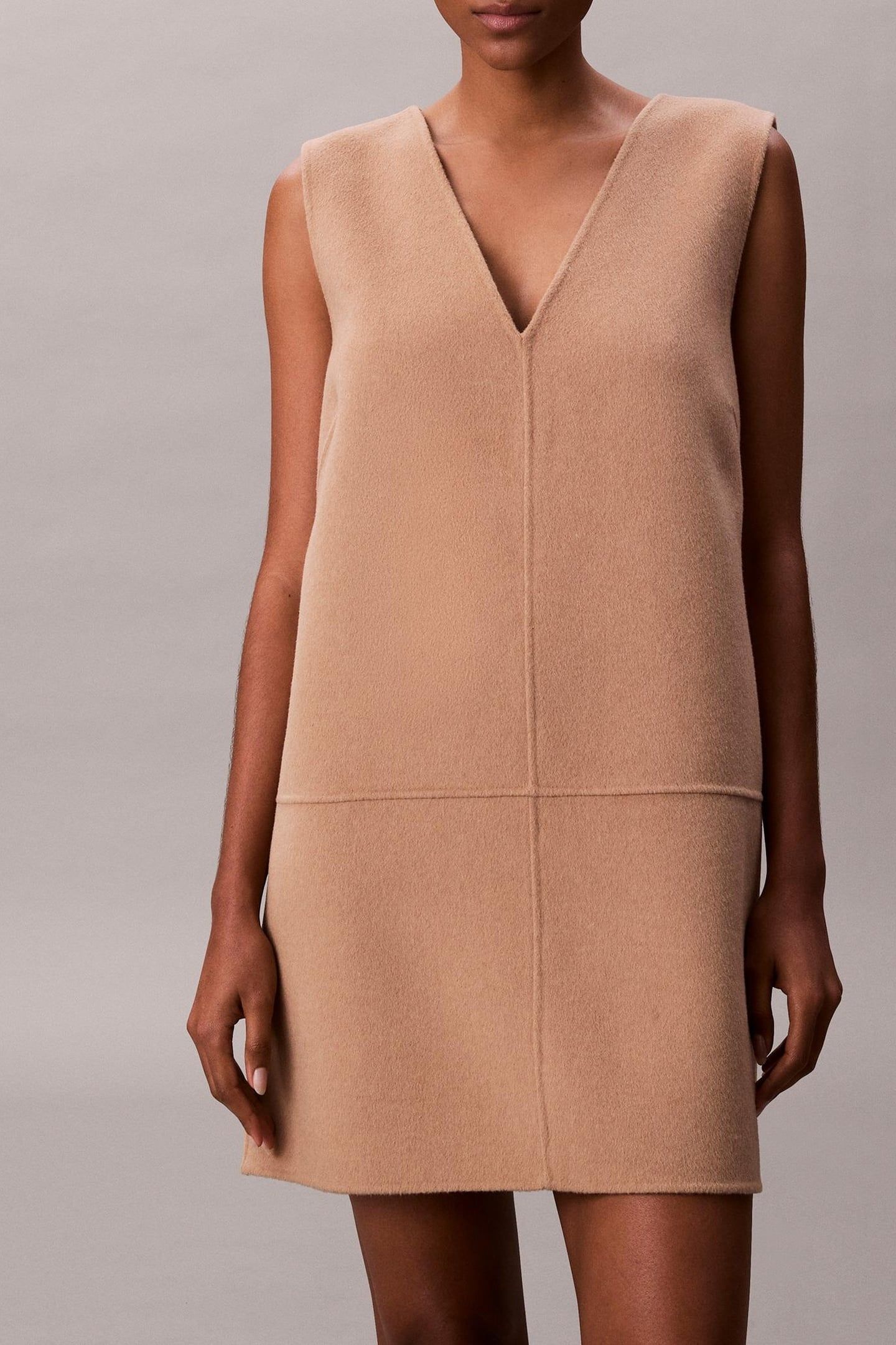 DOUBLEFACE V NECK DRESS AMPHORA 1