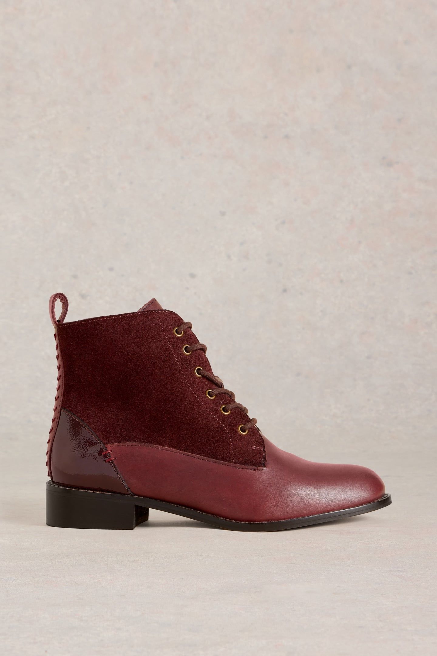MARGOT LEATHER ANKLE BOOT DEEP RED 1