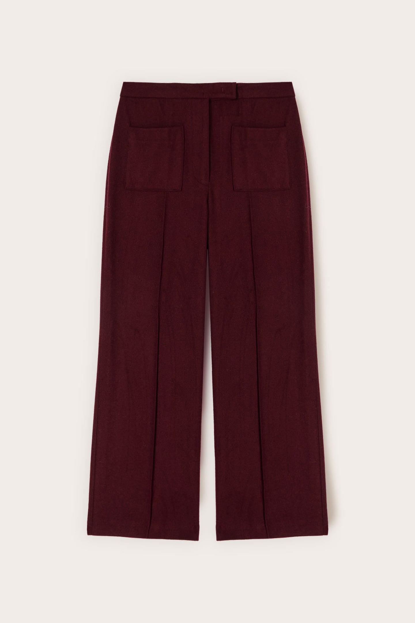 CROPPED TROUSERS IN MIXED WOOL FABRIC BURGUNDY 4