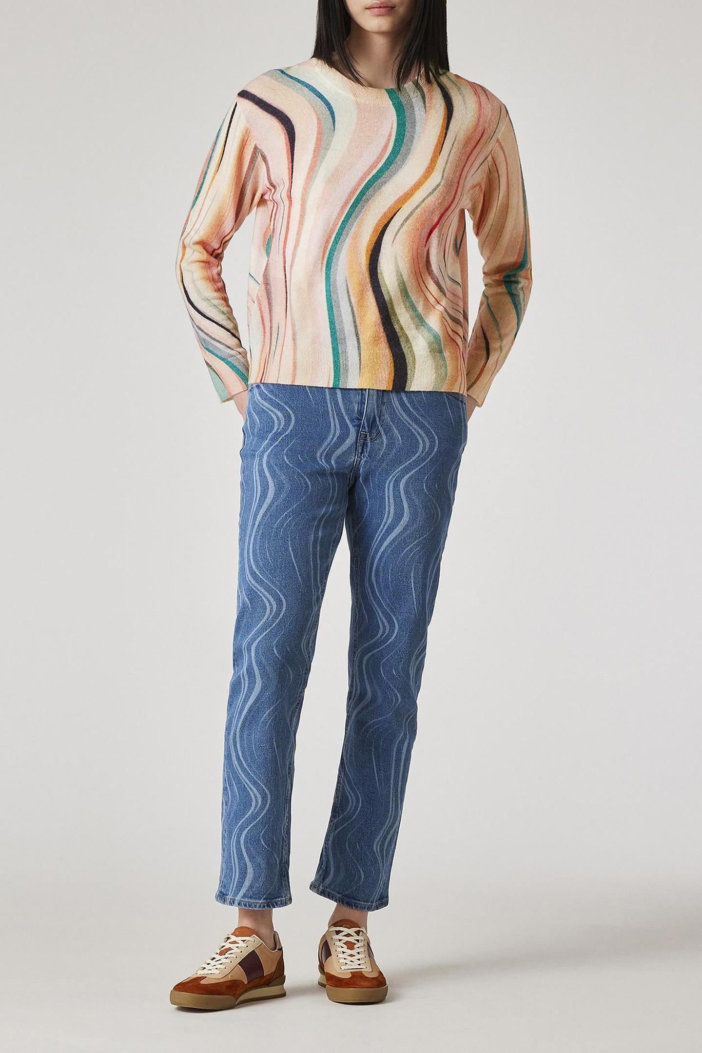 WOMENS KNITTED SWEATER CREW NECK MULTI COLOURED 2