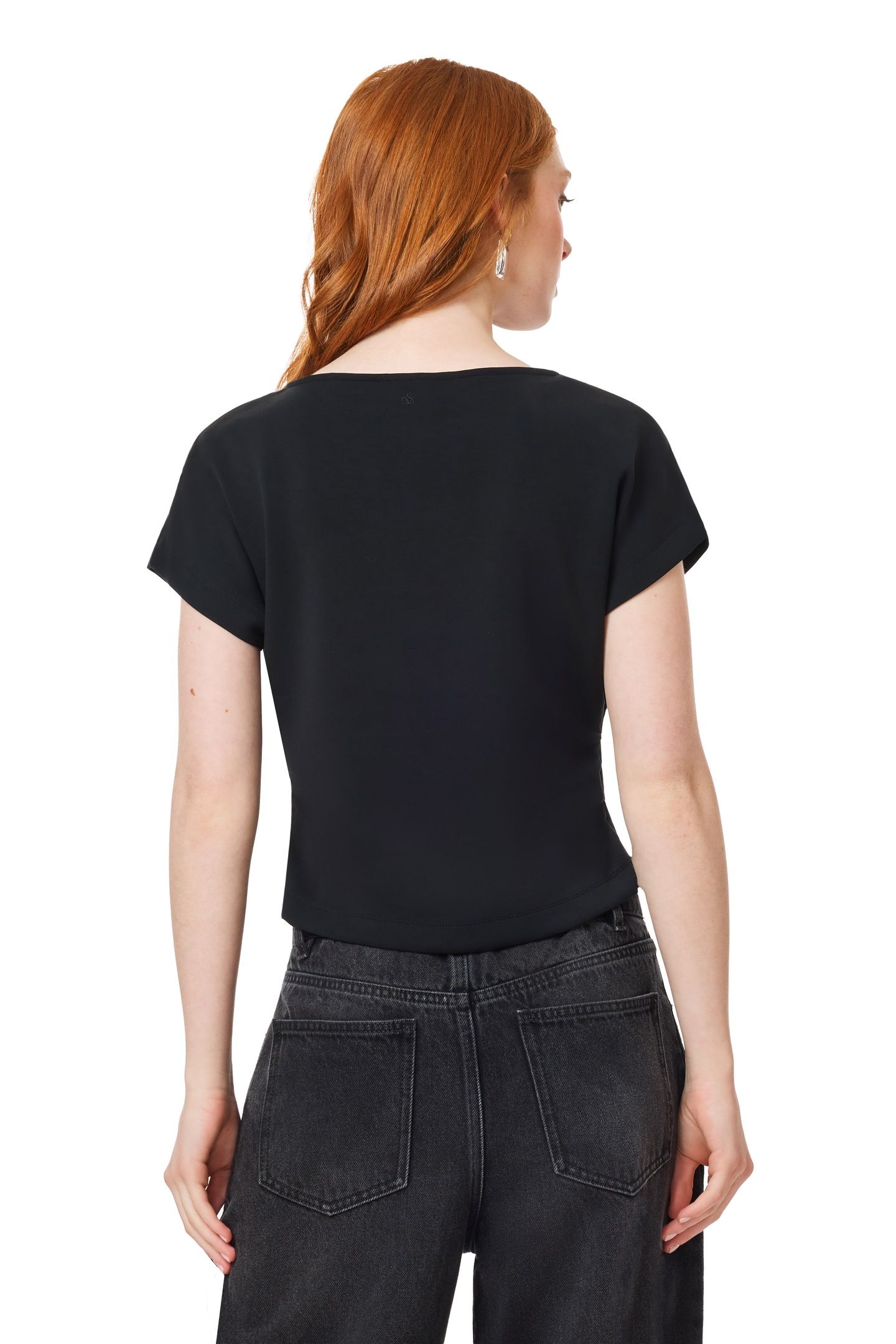 TEE WITH ROUCHED SIDE SEAM BLACK NIGHT 2