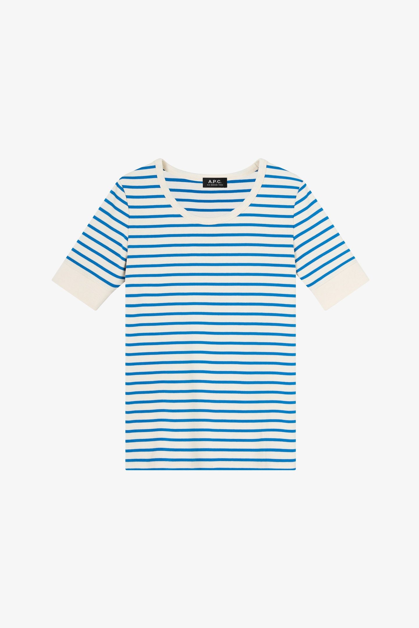 T-SHIRT FITTED MC STRIPED BLUE 2