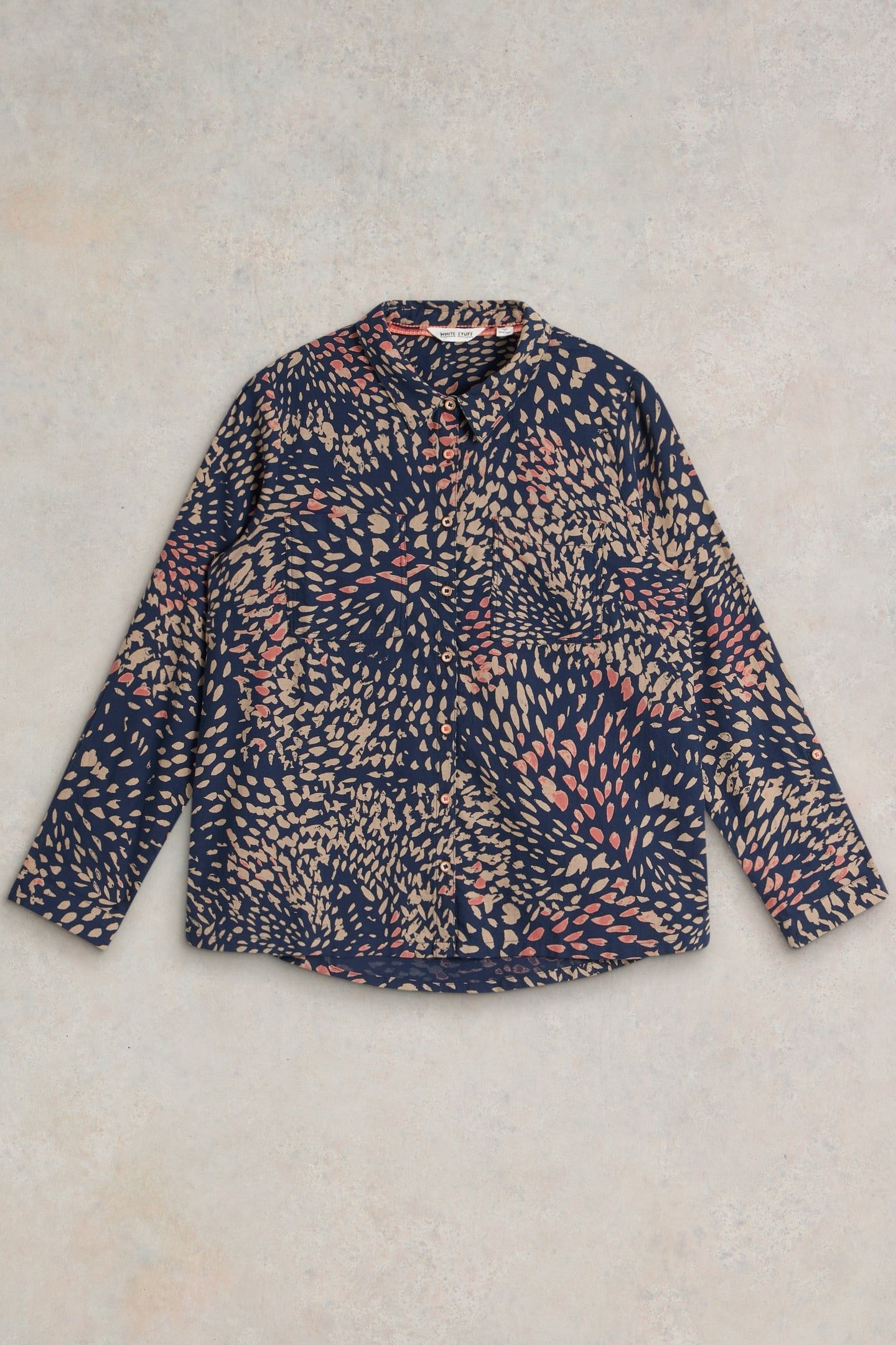 SOPHIE ORGANIC COTTON SHIRT NAVY PRINT 4