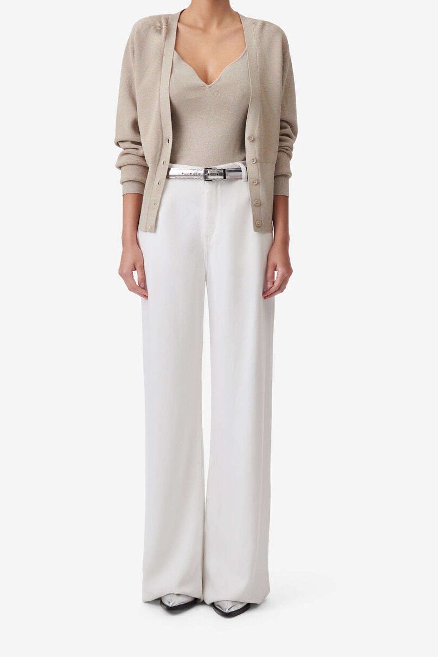 ALEA SWEATER BEIGE LUREX SILVER 1