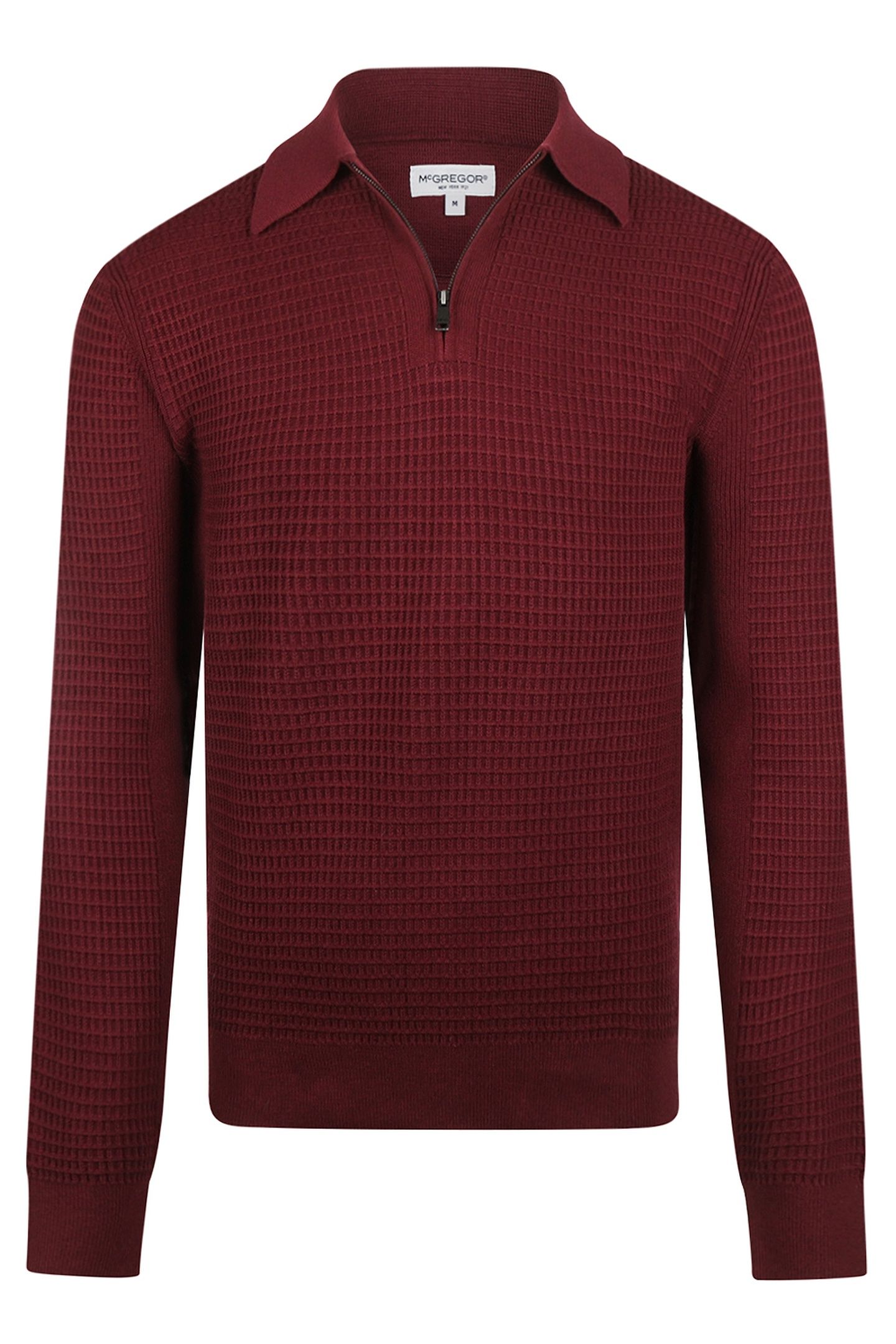 STRUCTURED POLO SWEATER BURGUNDY 1