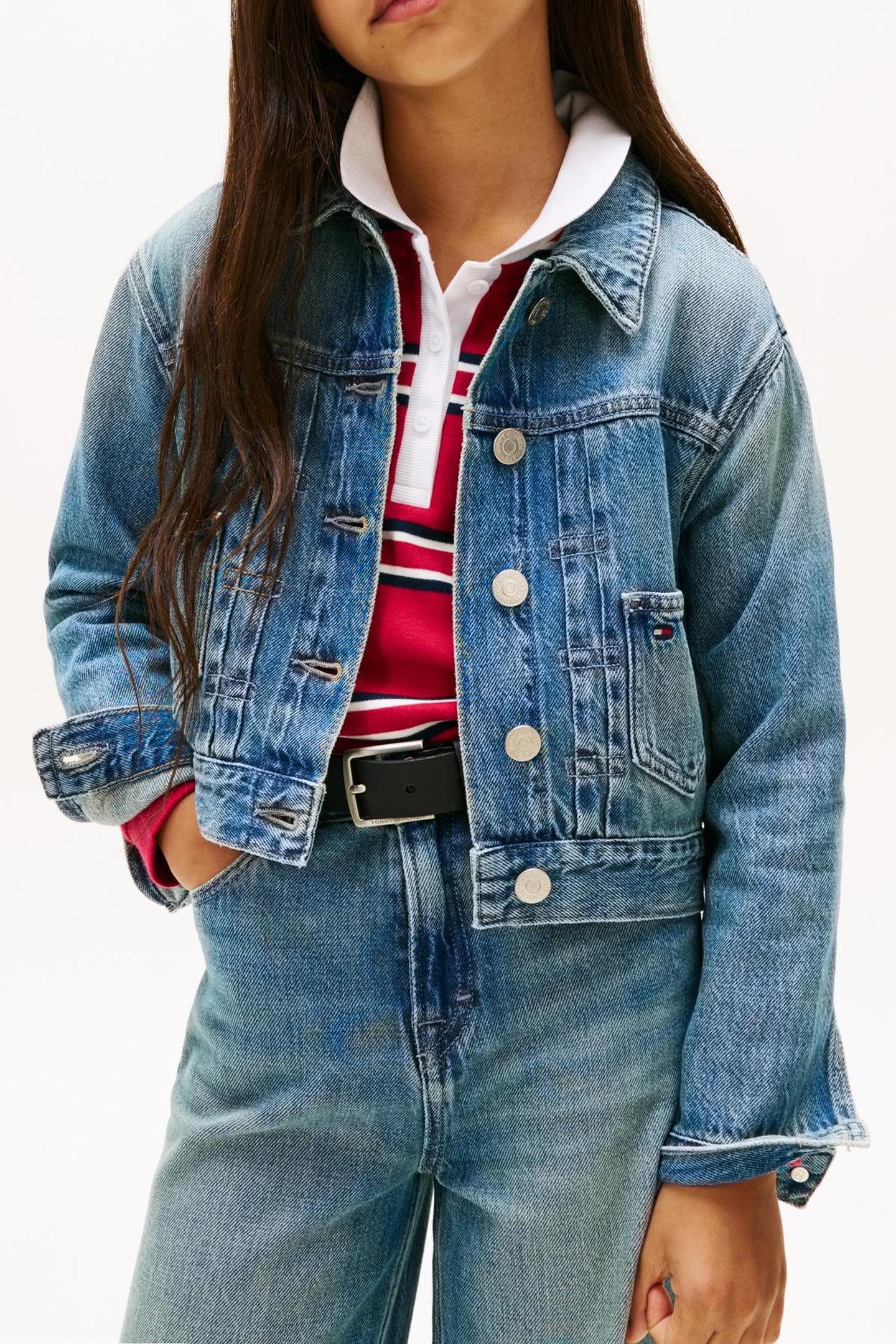 GIRLS TRUCKER JACKET FLAG VINTAGEDENIM 1