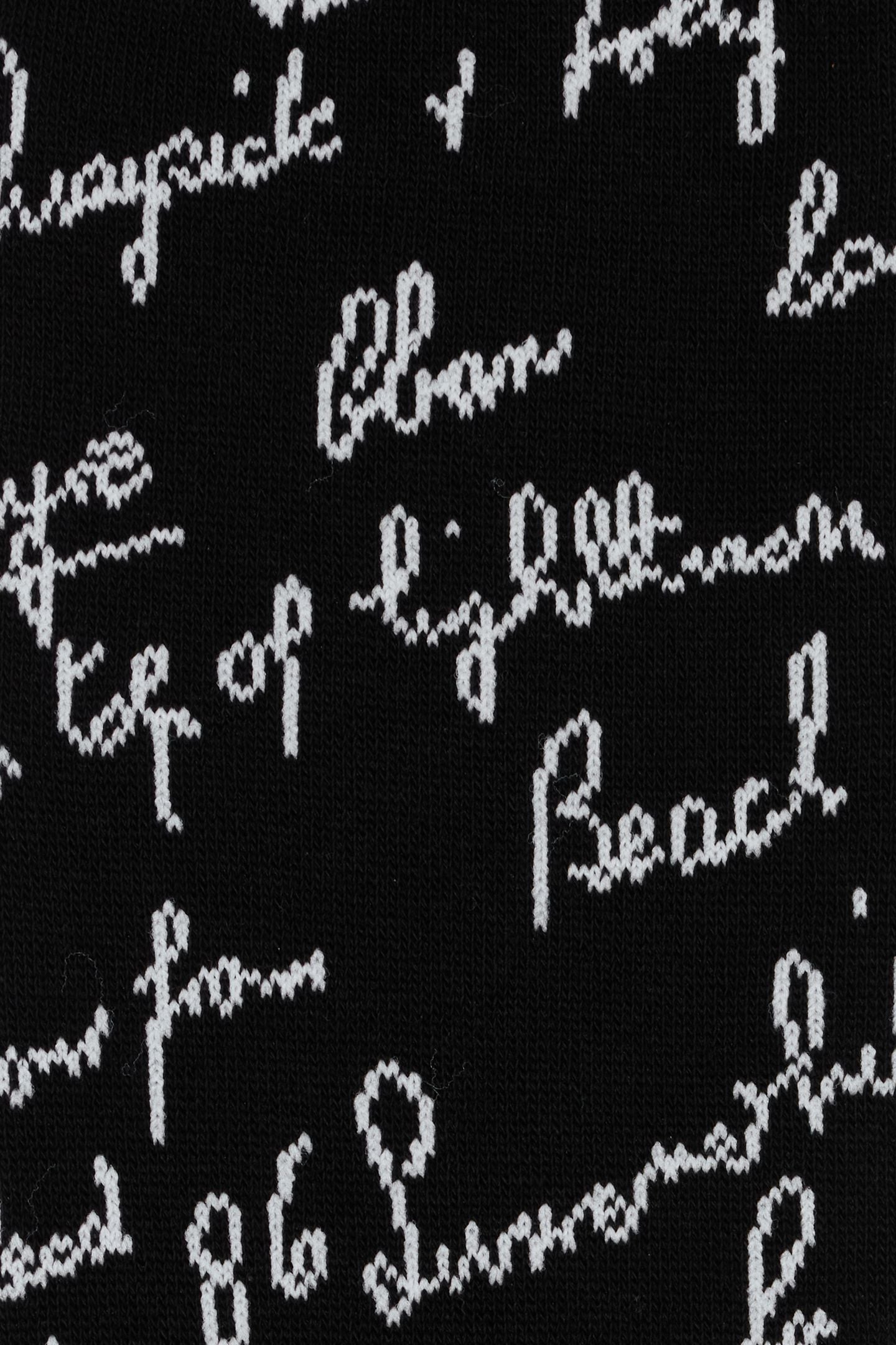 MEN SOCK HANDWRITING BLACK 6