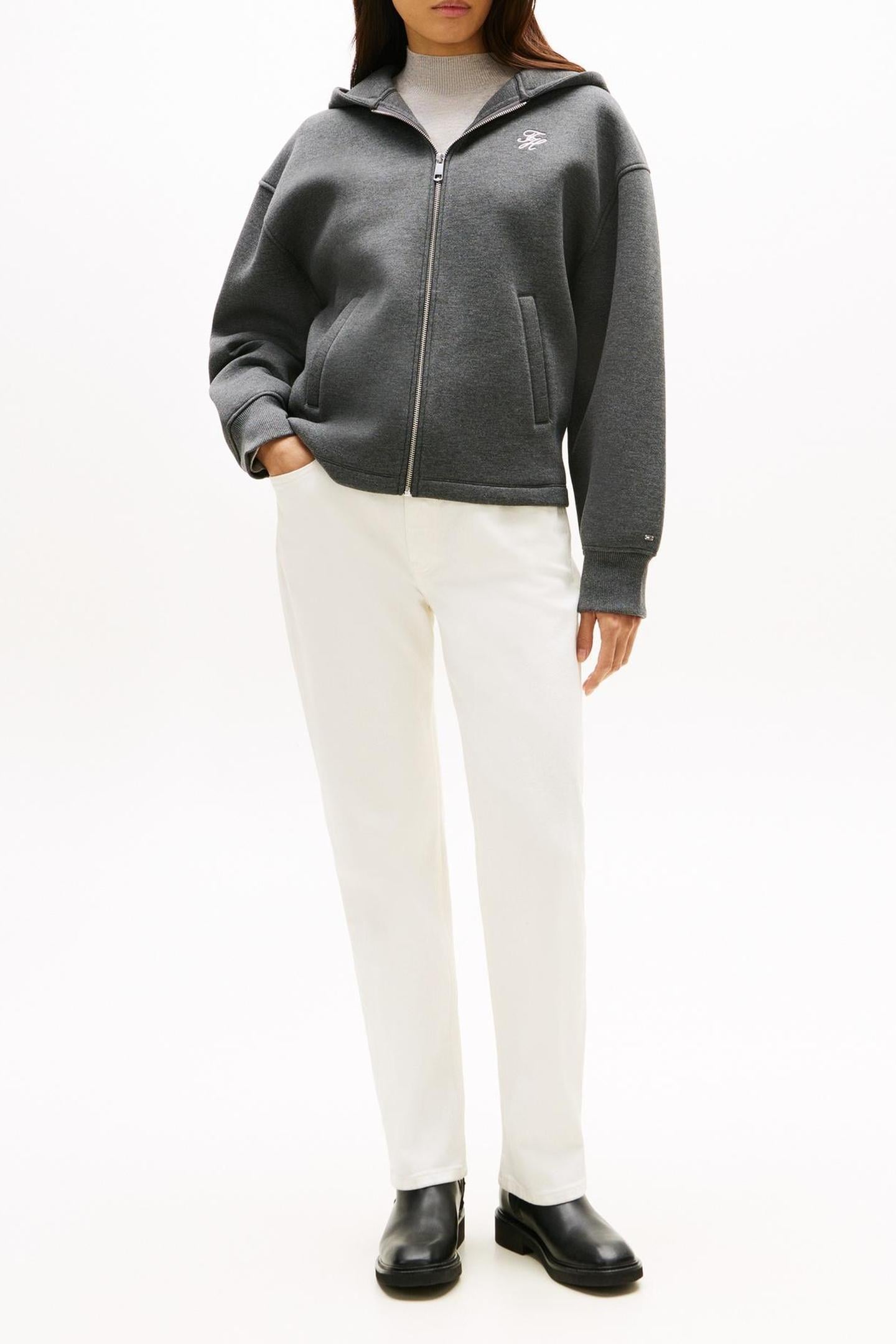 TH SCRIPT INTERLOCK MED GREY HEATHER 1