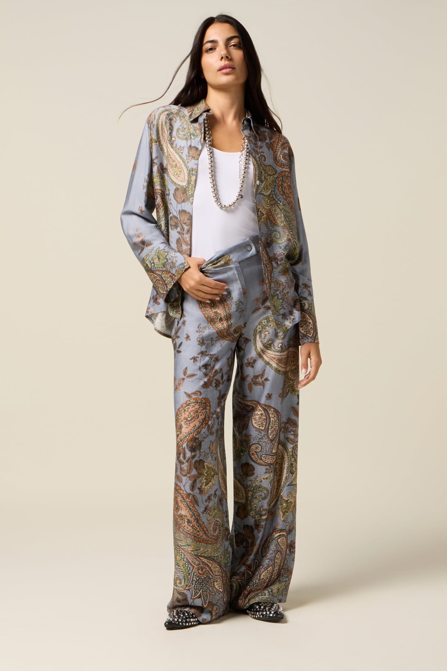 PATTERNED SATIN SHIRT LIGHT BLUE 2