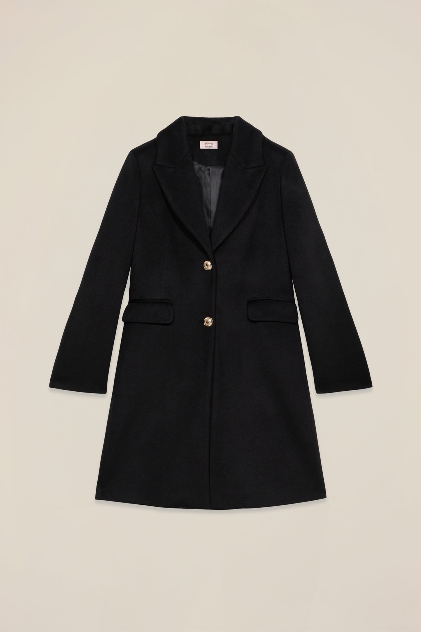 MIDI COAT WITH GOLDEN BUTTONS BLACK 3