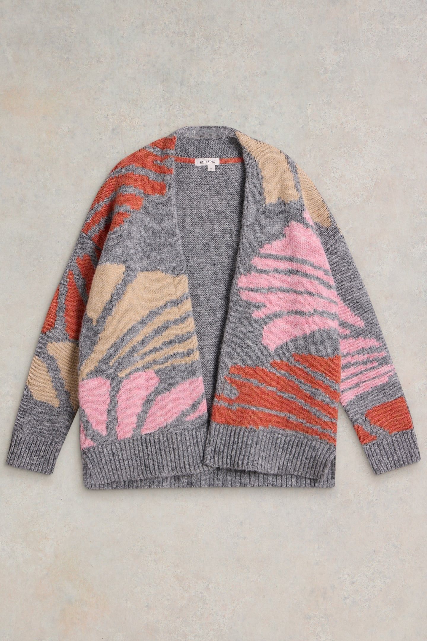 LOUISA LONGLINE CARDI GREY MULTI 3