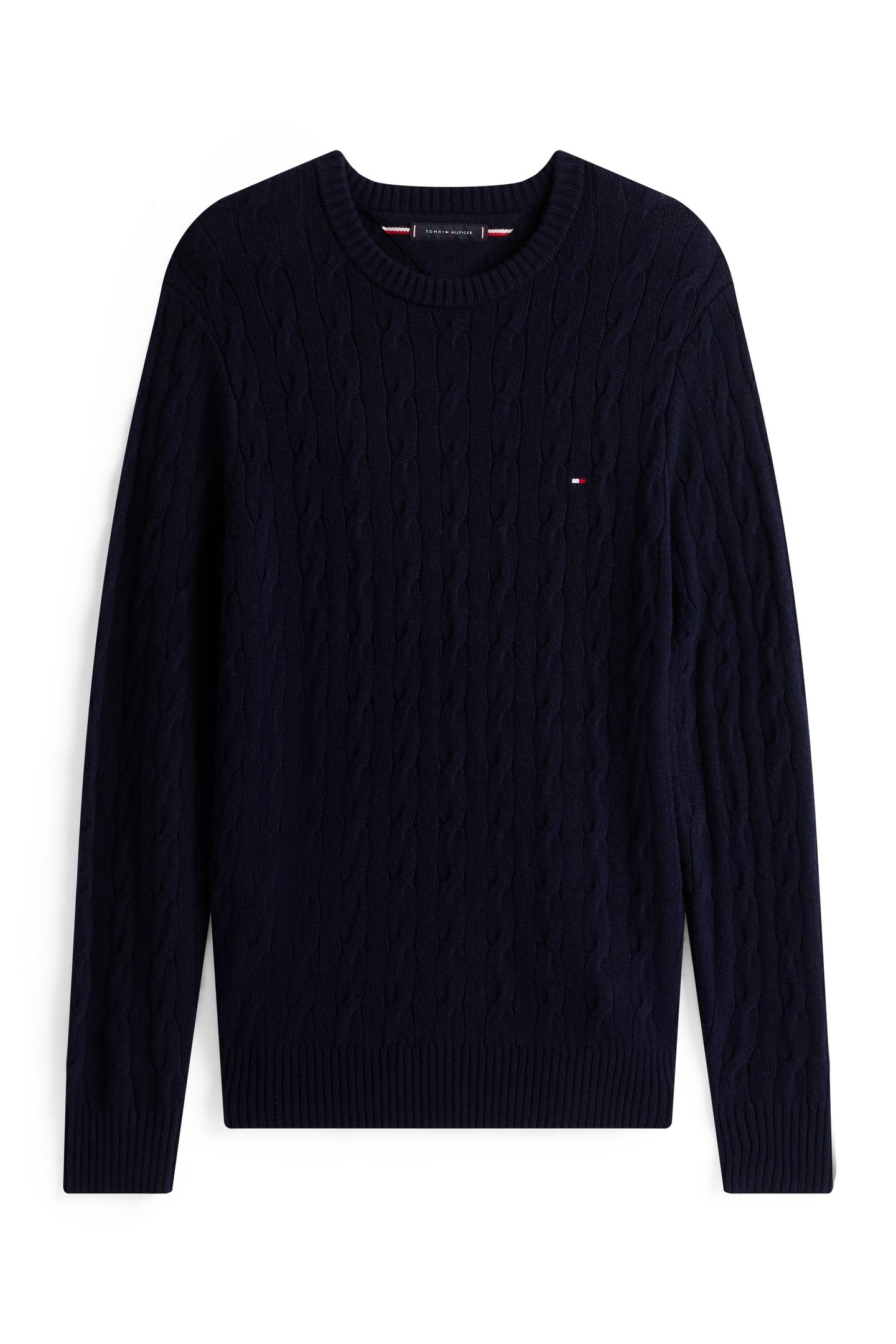 LAMBSWOOL CABLE CREW NAVY BLUE 5