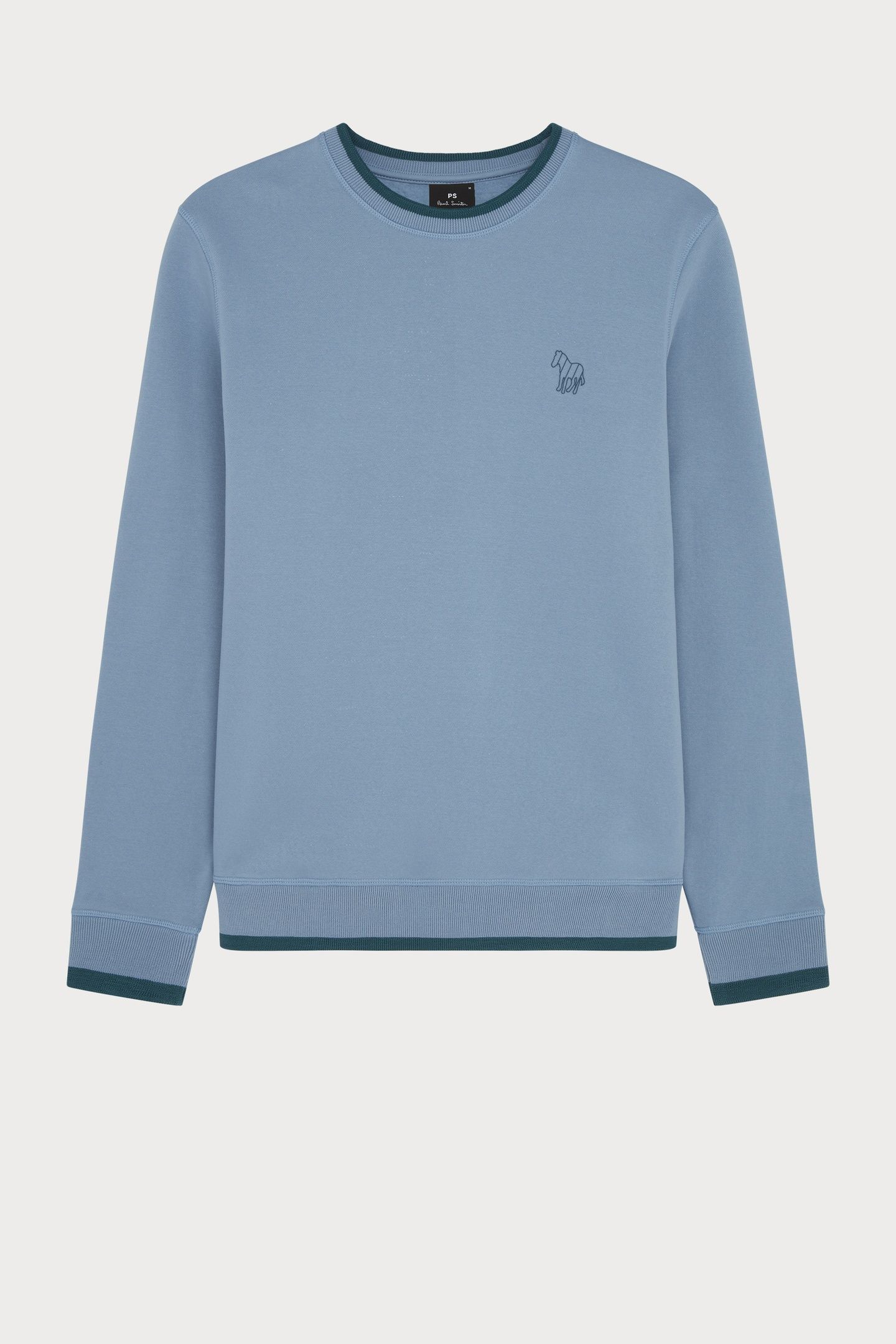 MENS REG FIT SWEATSHIRT ZEBRA MONO LIGHT BLUE 5
