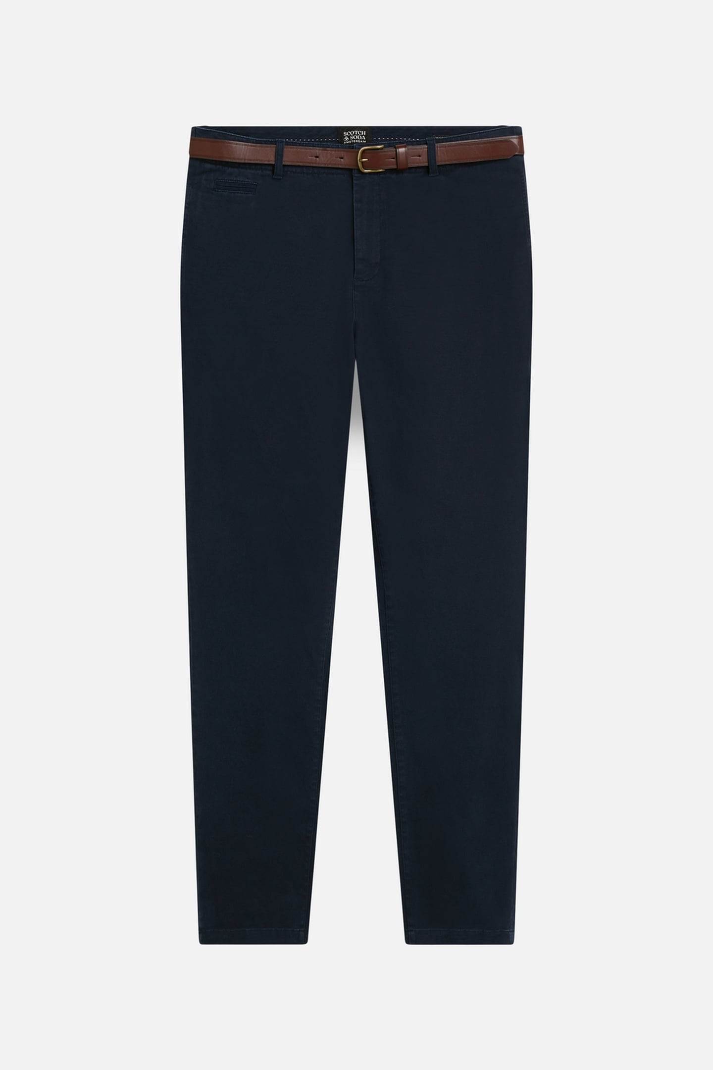 WARREN COTTON TWILL WASHED CHINO WITH BELT SKY CAPTAIN 1