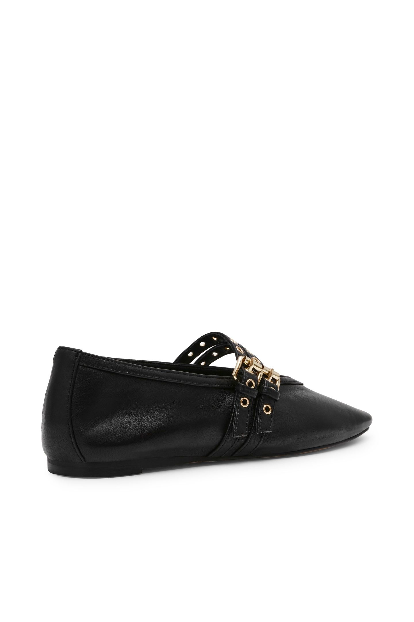 LYDIA FLAT SHOES BLACK LEATHER 4