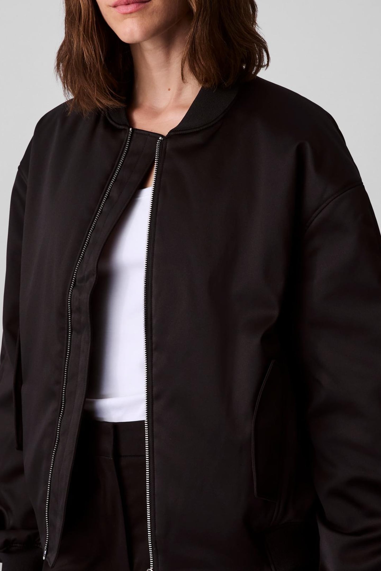 SATIN BOMBER BLACK 5