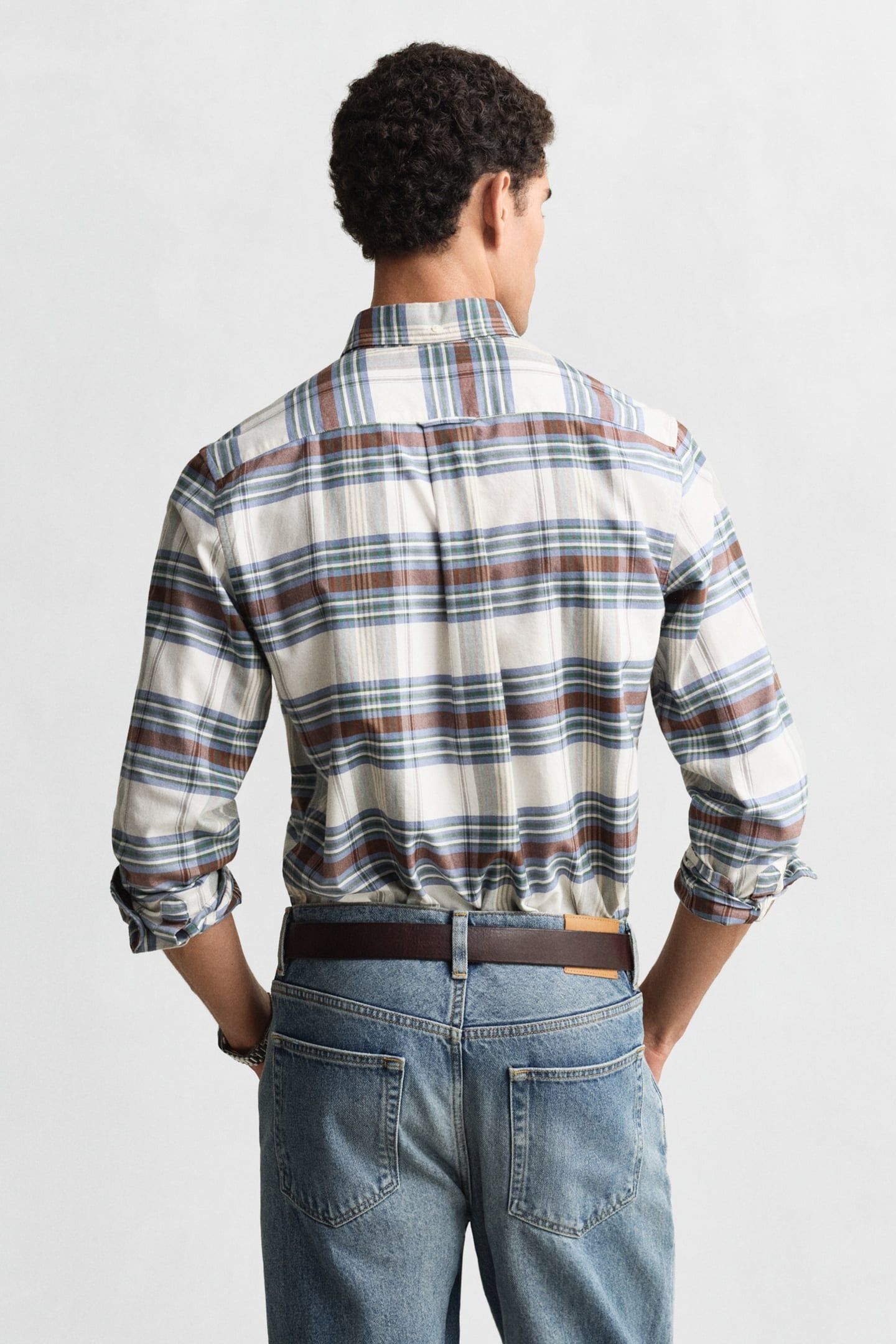 REG OXFORD CHECK SHIRT WOODY GREEN 2