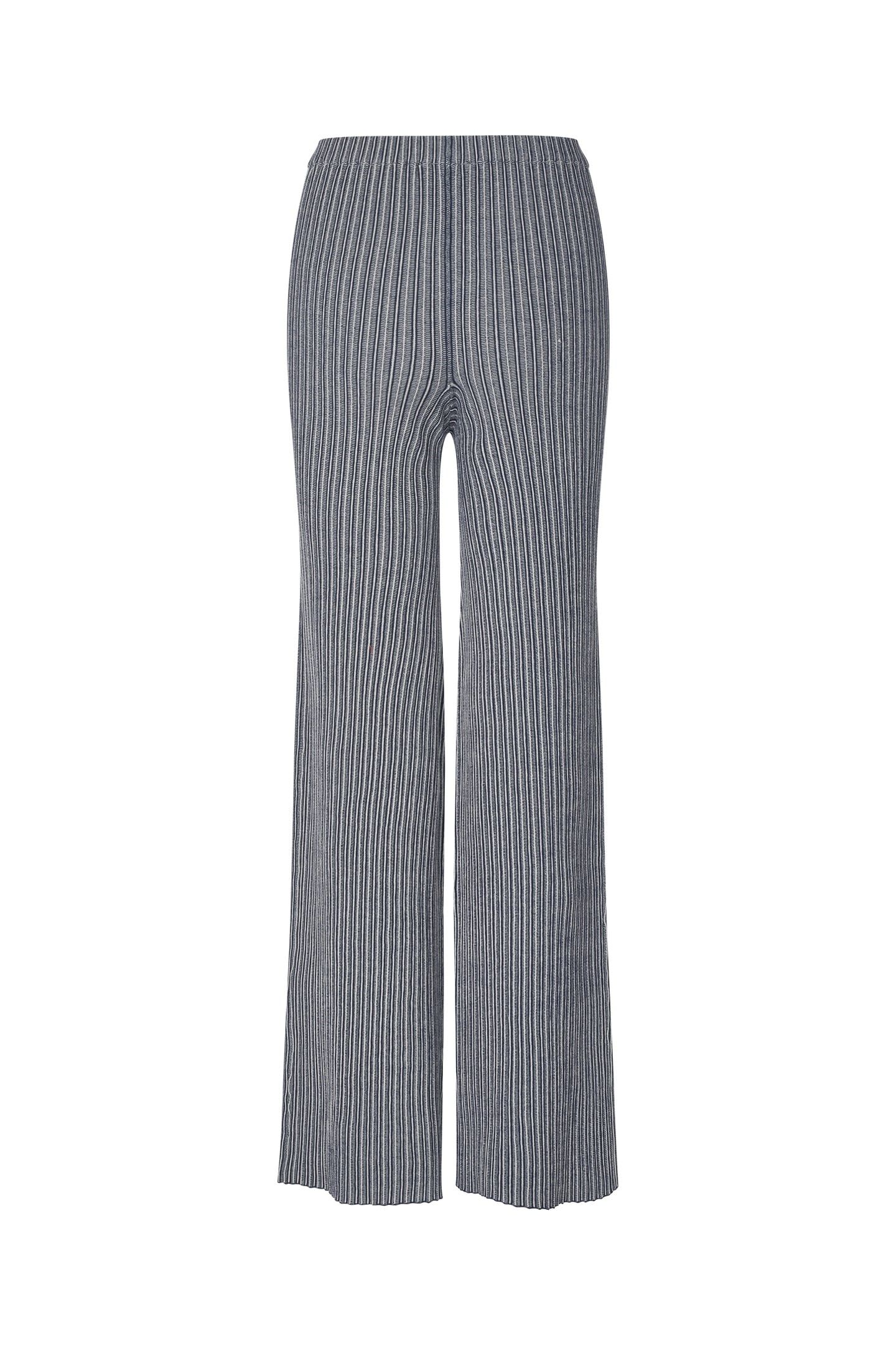 LONG FLARE KNIT PANTS SOFT STRIPED RIB 4