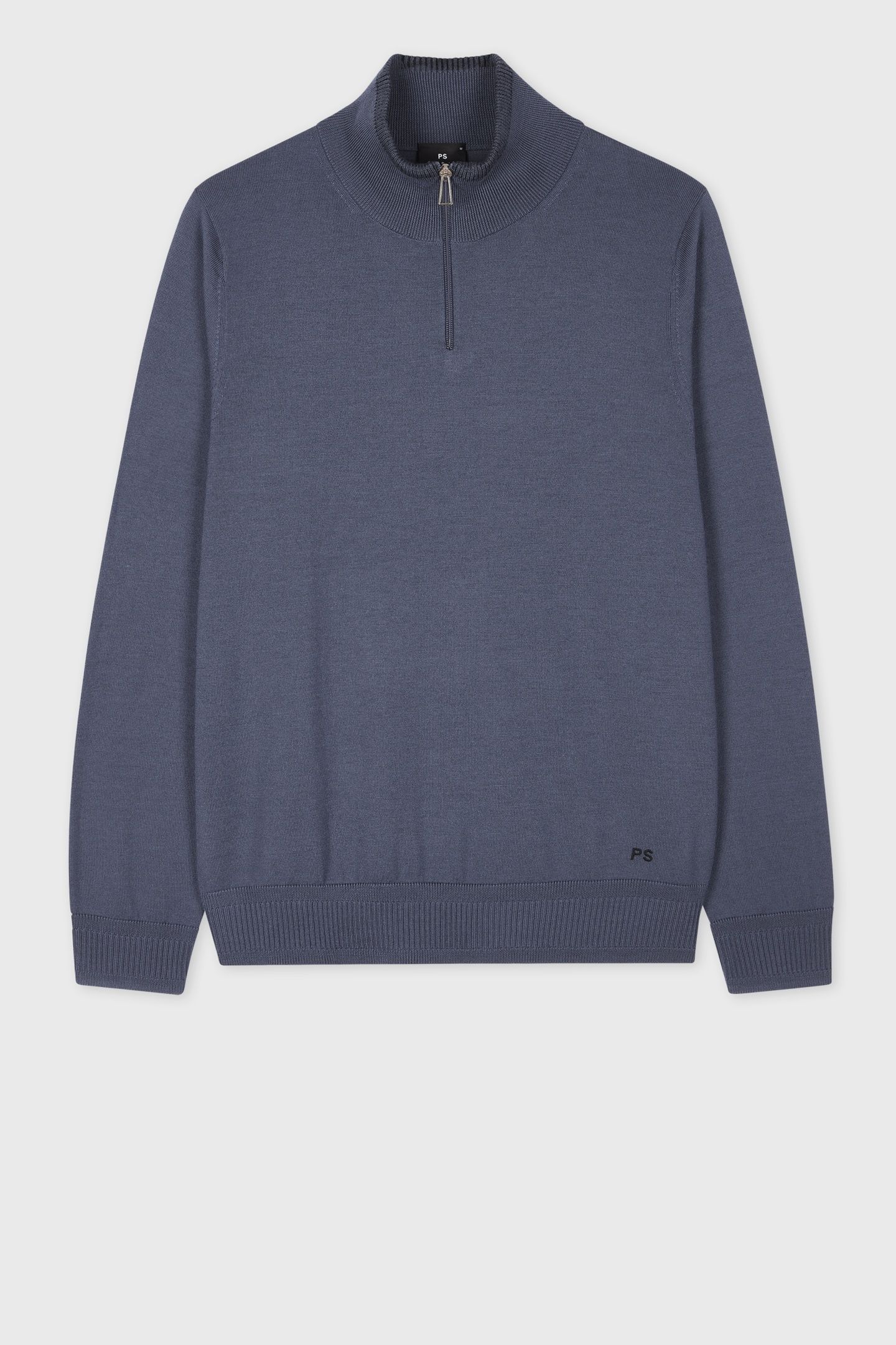 MENS SWEATER ZIP NECK INDIGO 4