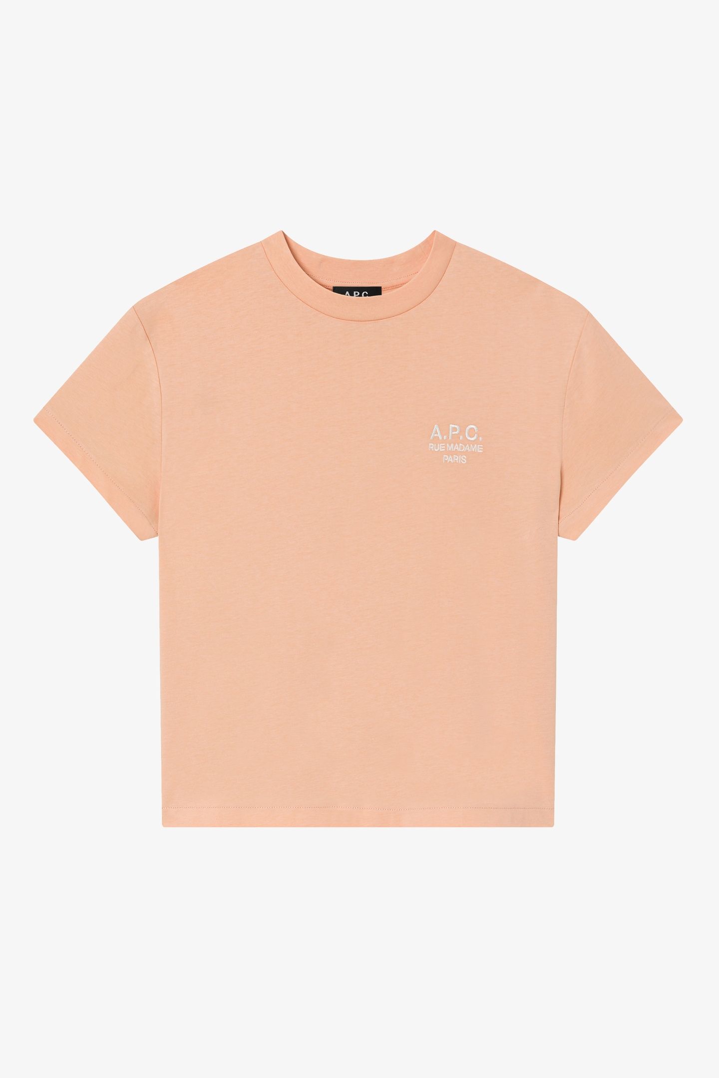 T-SHIRT BOXY RUE MADAME PEACH/ECRU 2