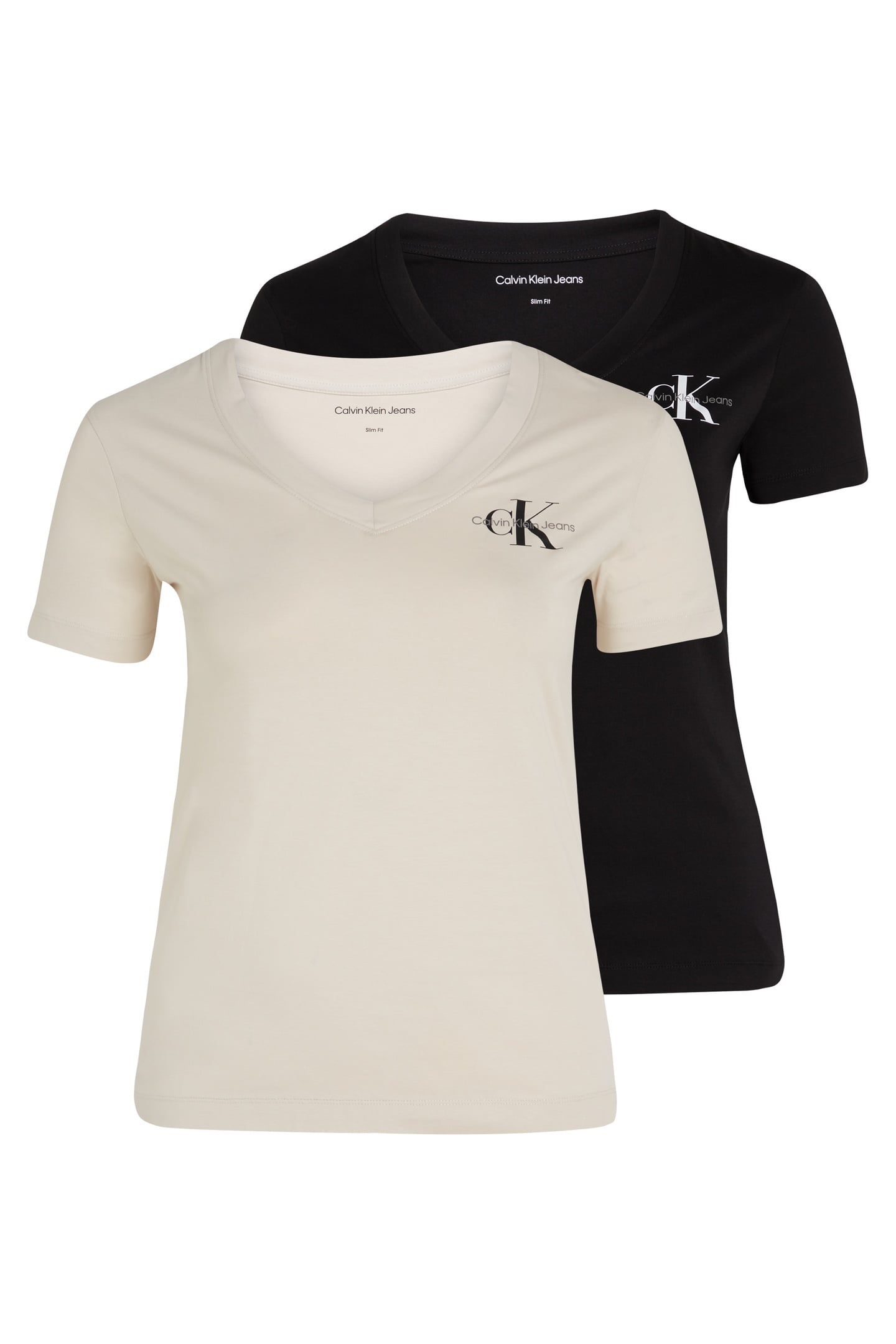 PLUS 2-PACK MONOLOGO TEE MOONBEAM/BLACK 1