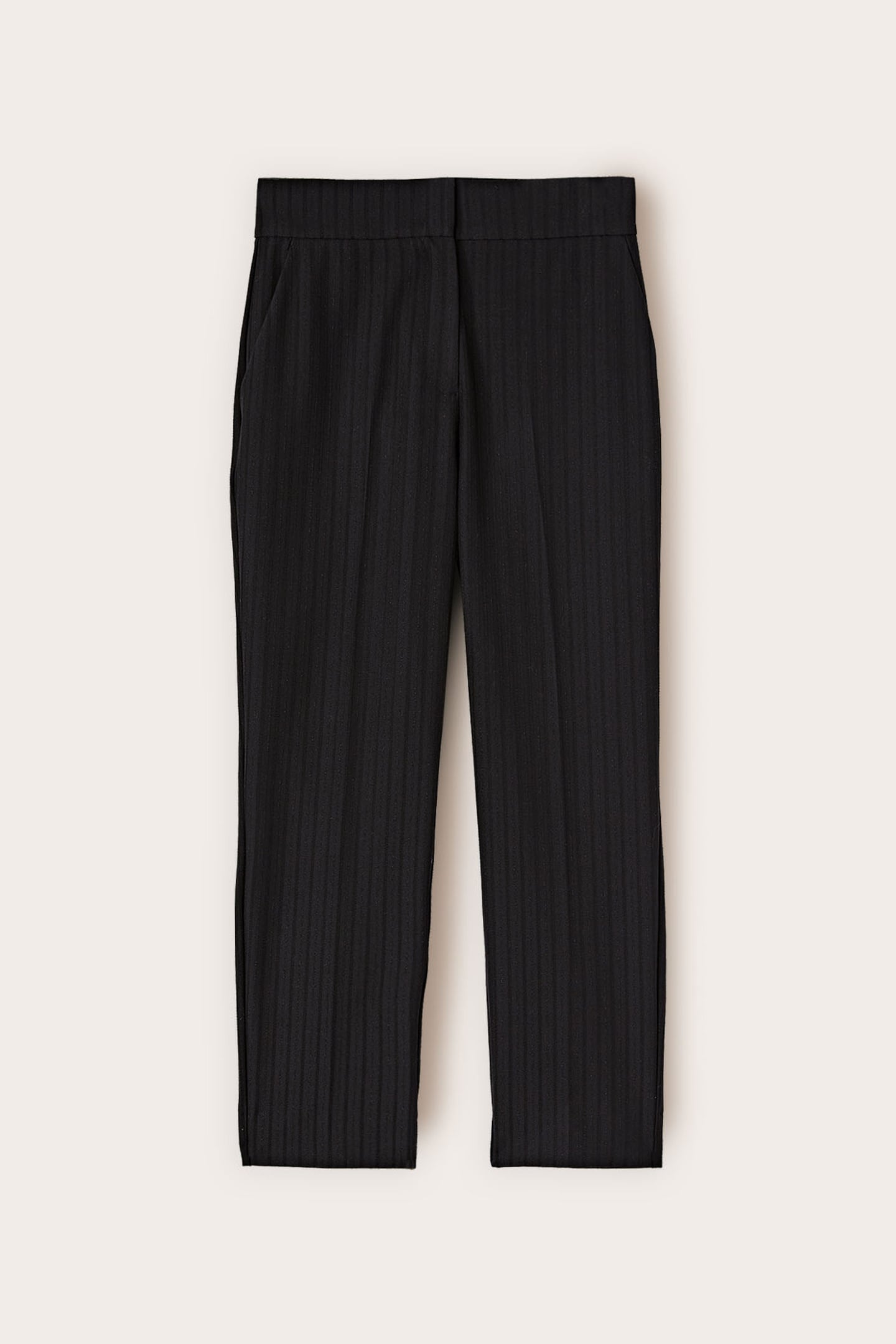 REGULAR PANTS IN YARN-DYED FABRIC BLACK 4