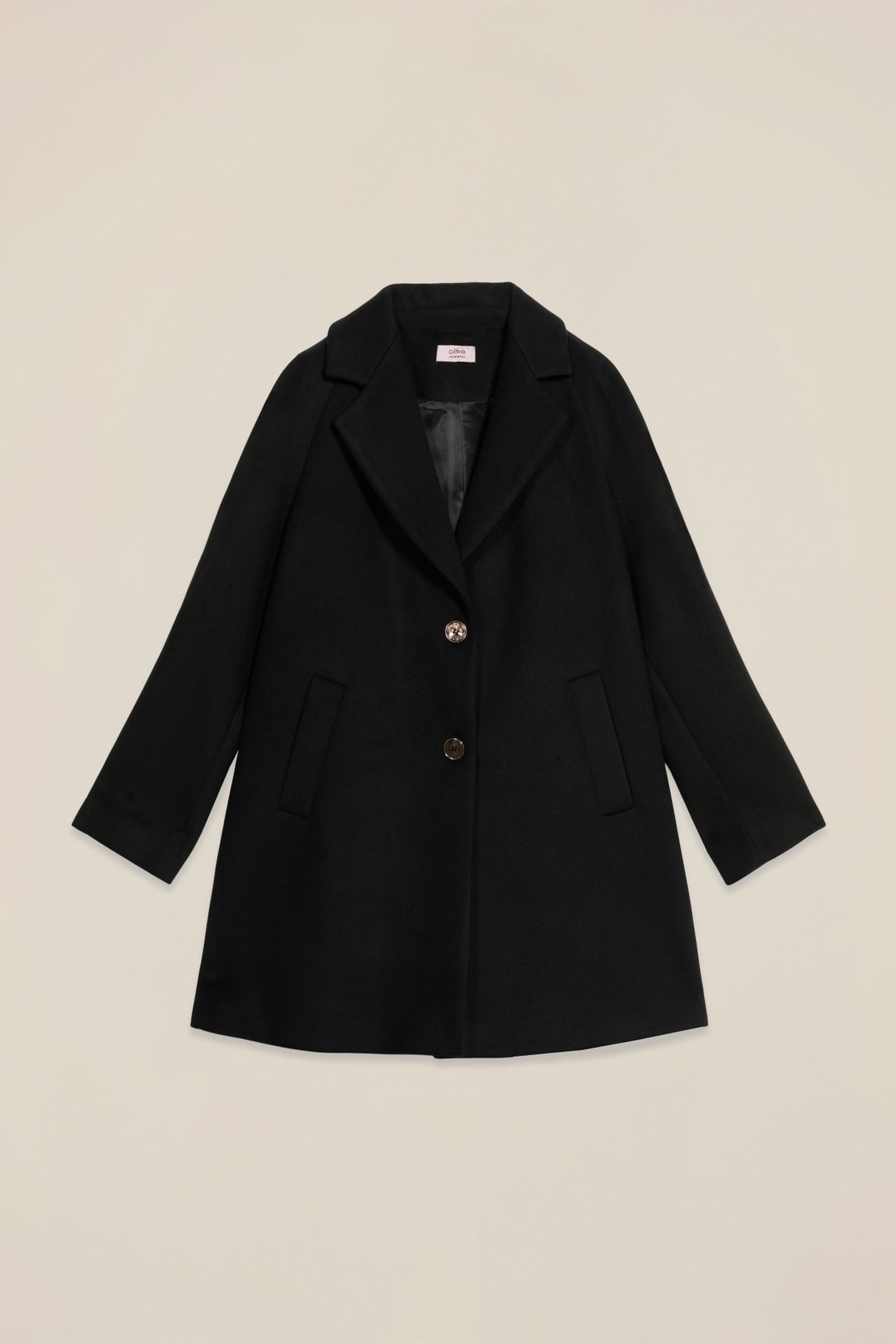 MID-LENGTH COAT WITH BUTTONS BLACK 3