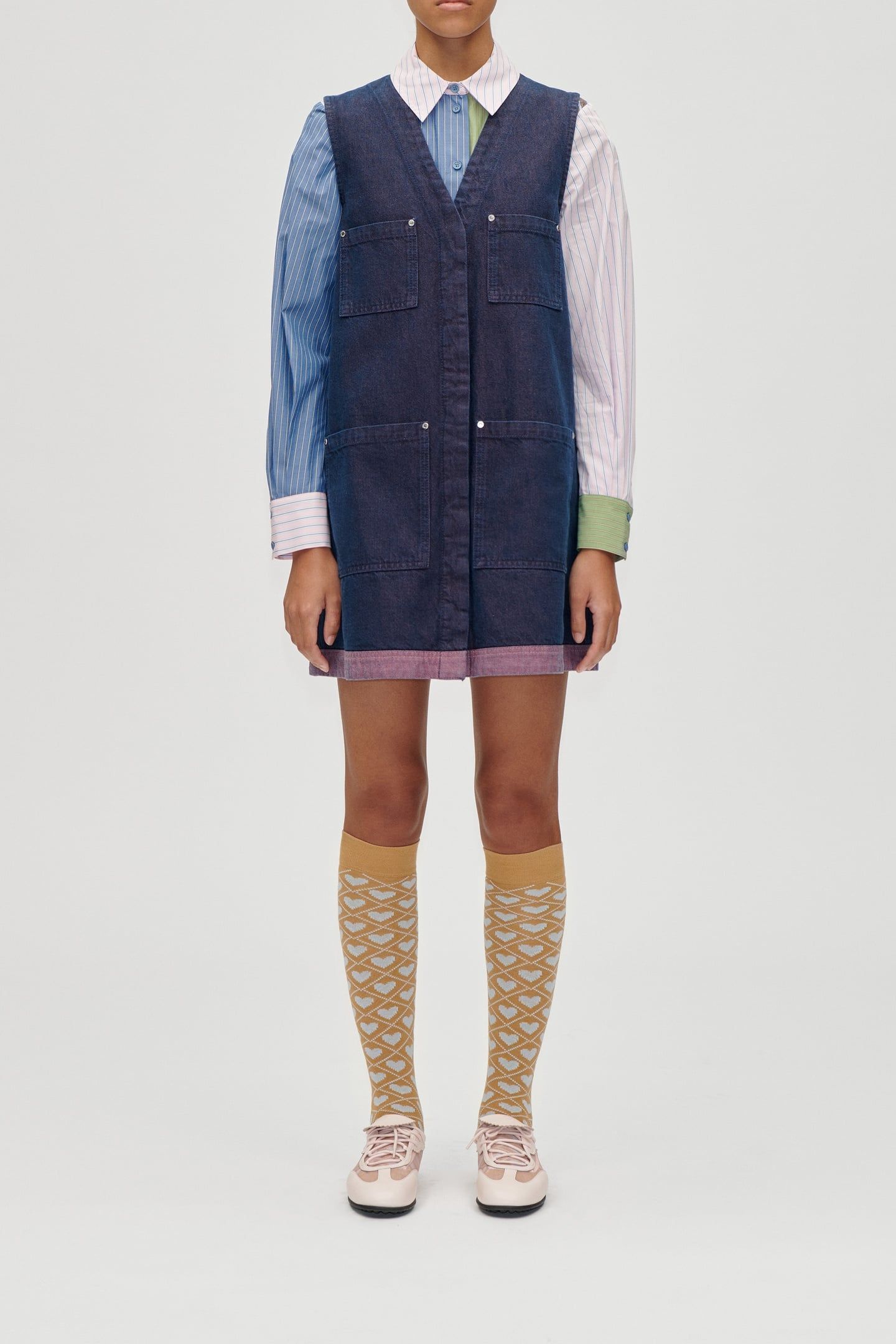 VEST POCKET MINI DRESS DUSKY/DRIED ROSE 1