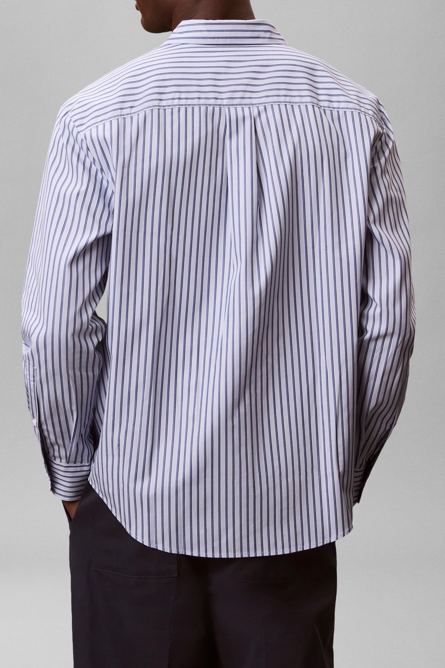LS THIN DBL STRIPE SHIRT XENON BLUE 2