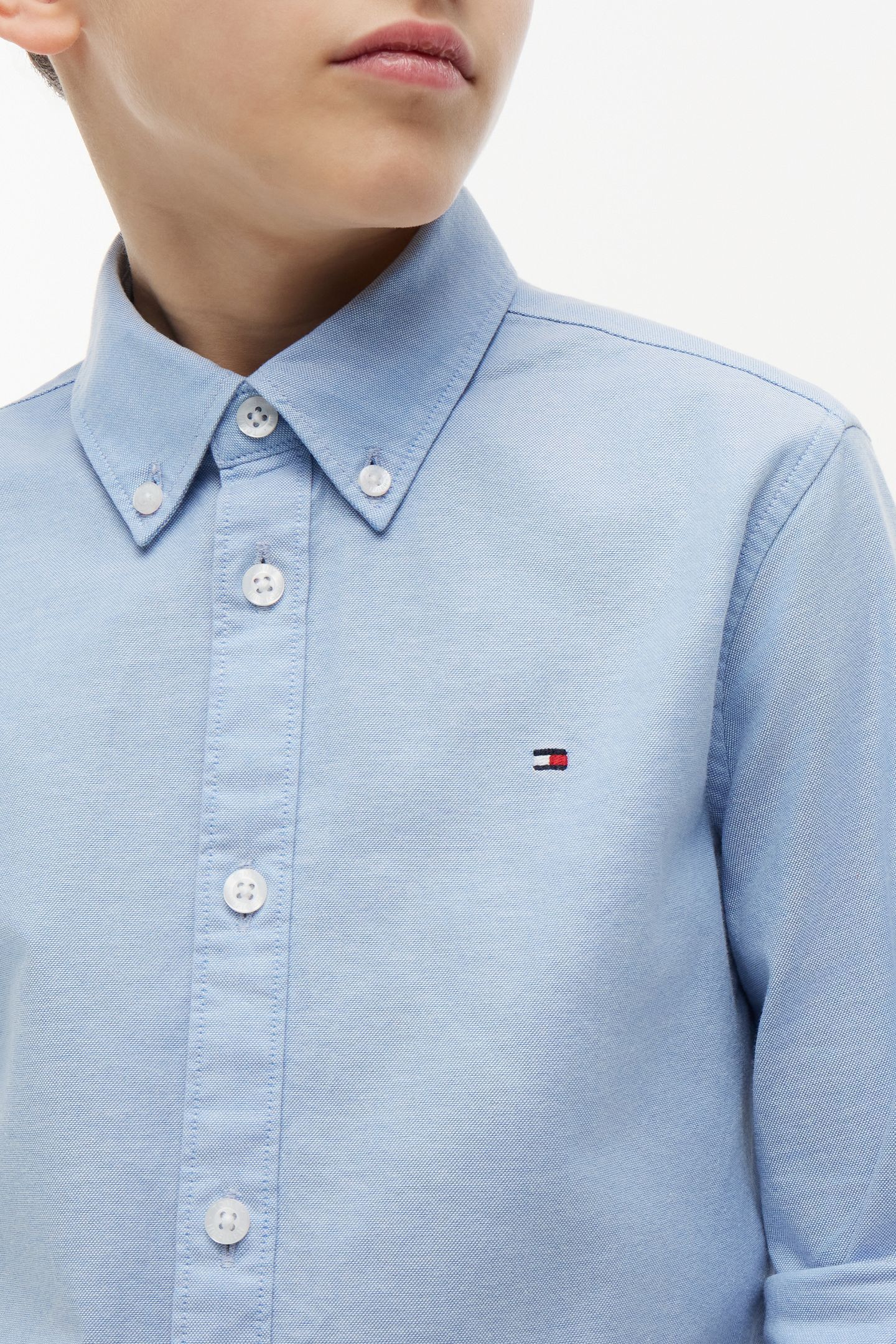 BOYS STRETCH OXFORD SHIRT CALM BLUE 7