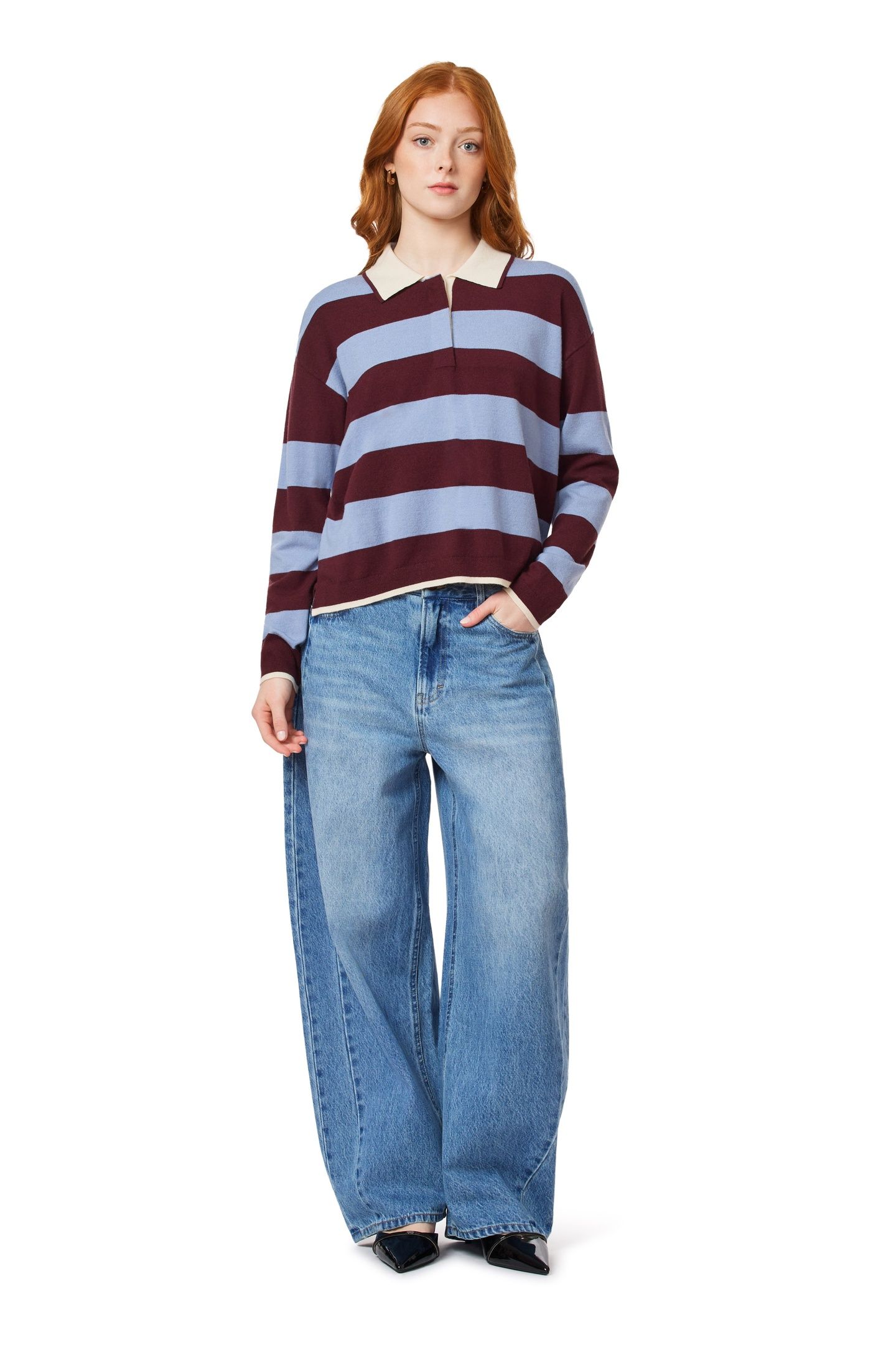 POLO SWEATER FIG / STONEWASH 3