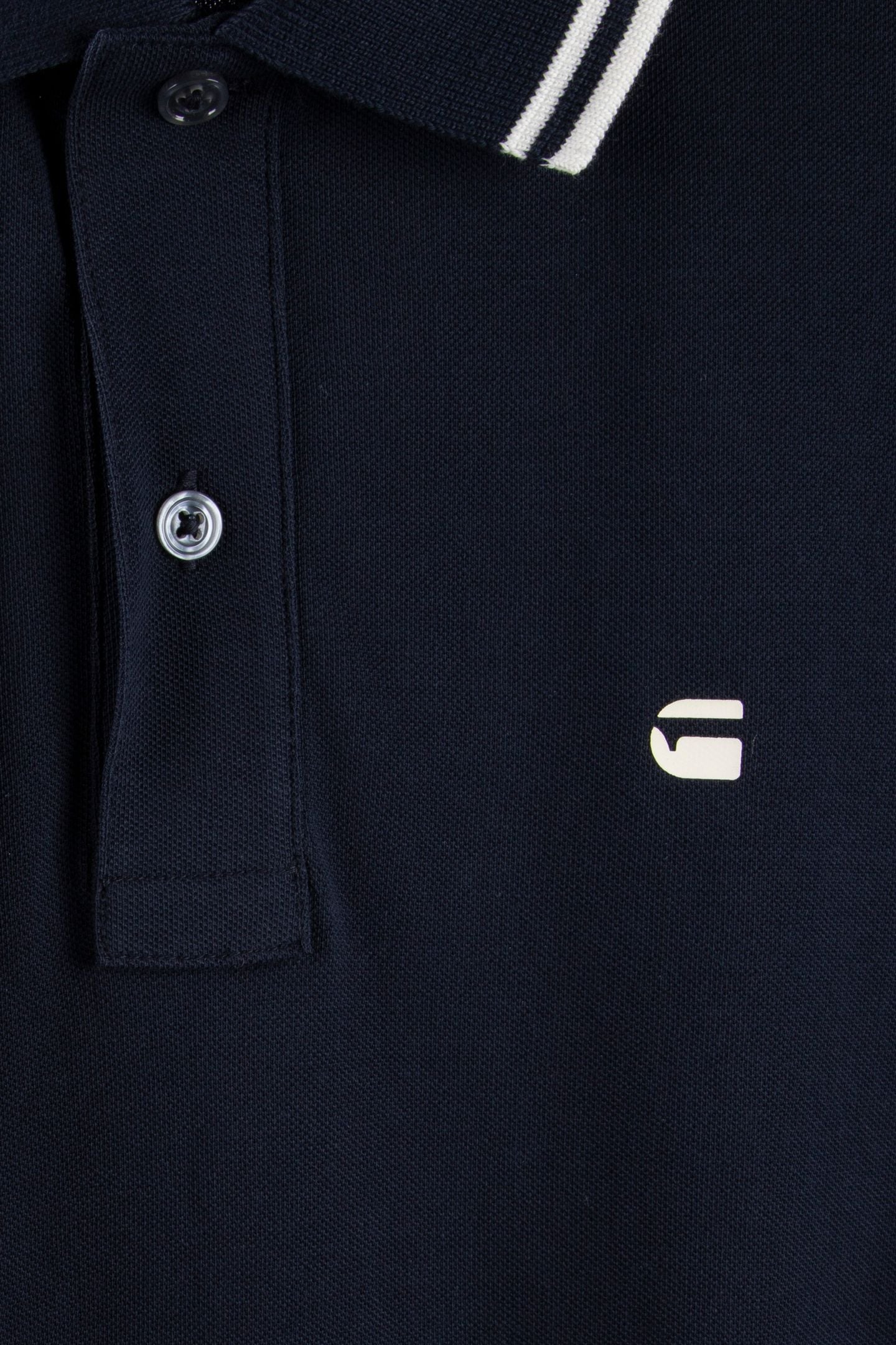 STRIPED COLLAR SLIM POLO S/S BLUE 4