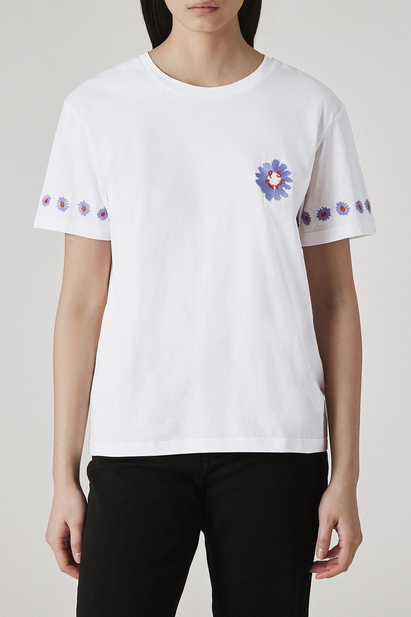 WOMENS DAISY EMB T-SHIRT WHITE 1