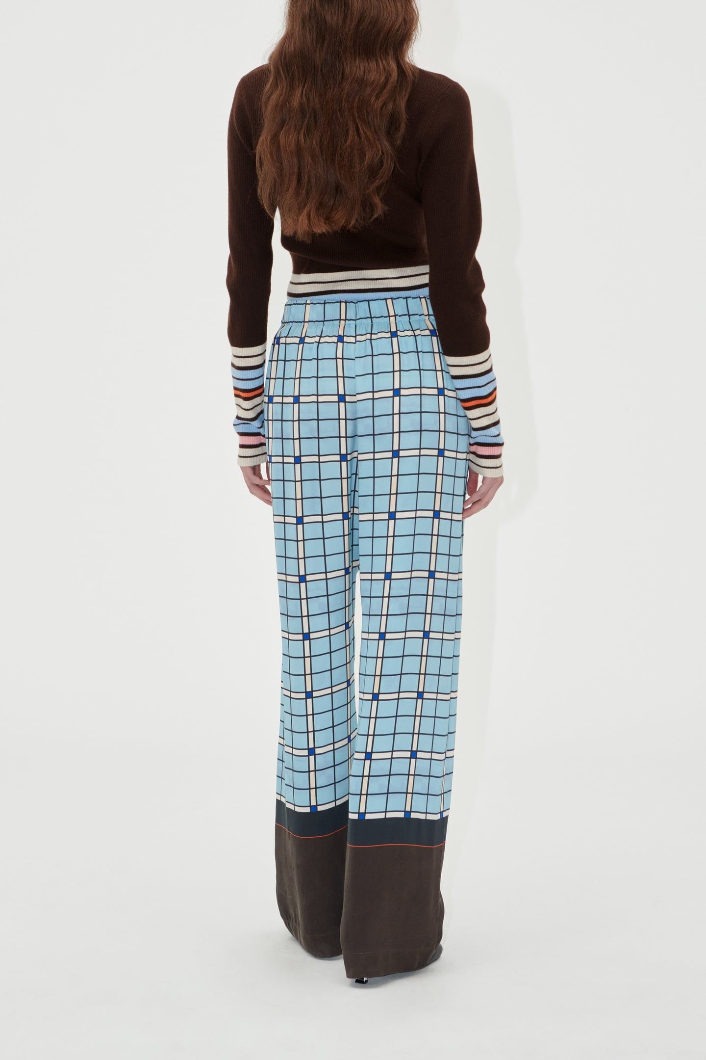 ELASTICATED LONG PANTS WINDOW CHECK 3